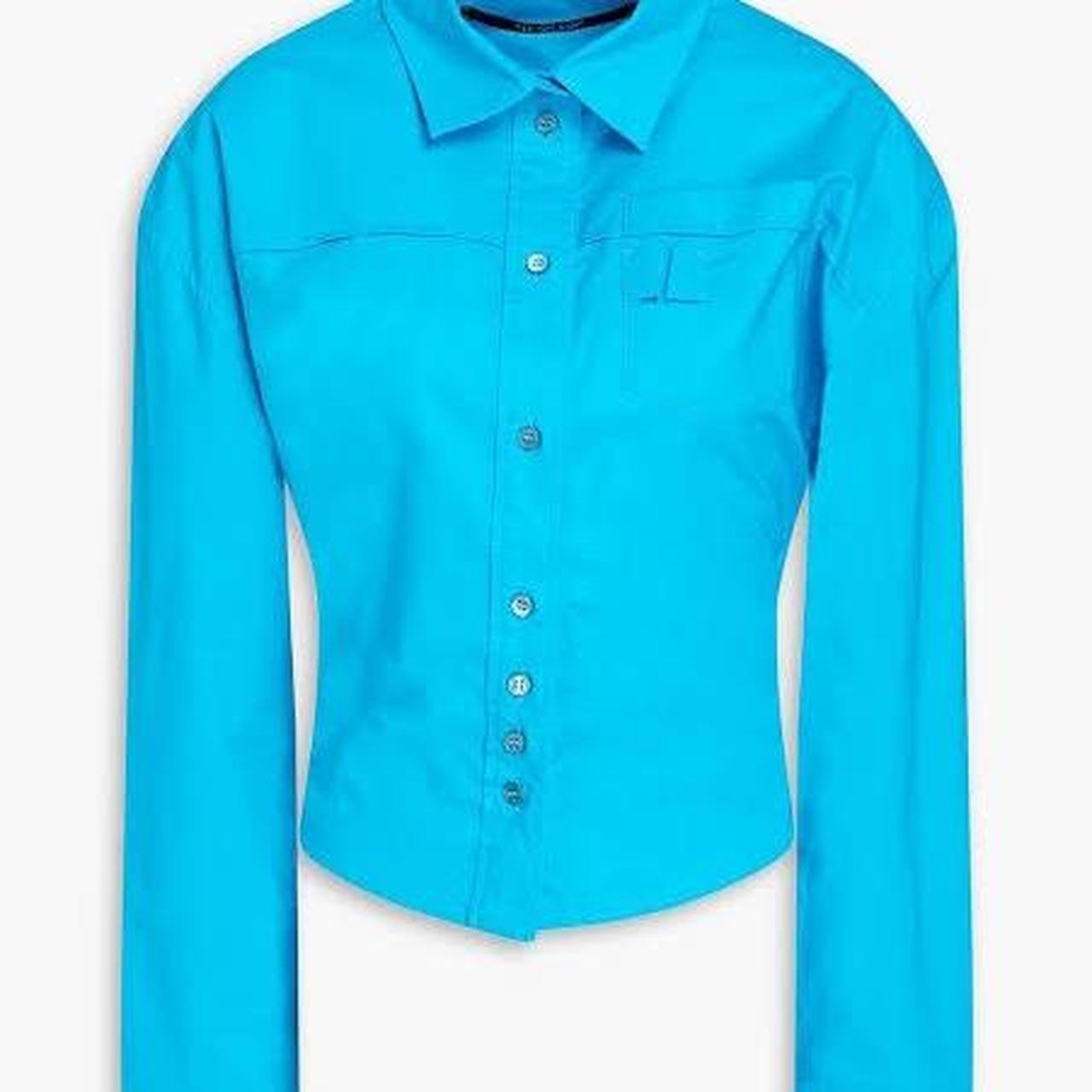 Jacquemus aqua cutout cotton poplin shirt sz 40 | Depop
