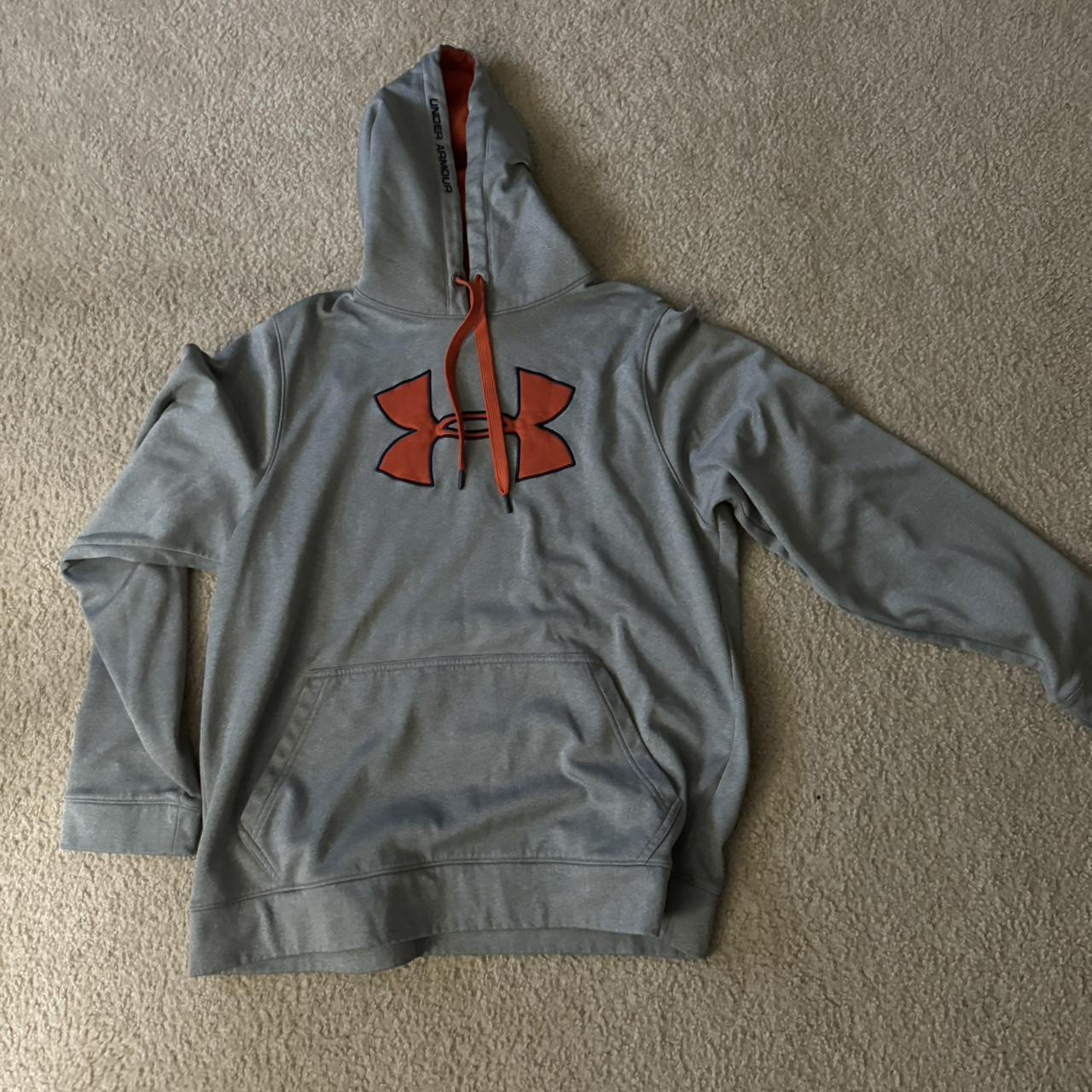 Grey and orange under armour hoodie best sale