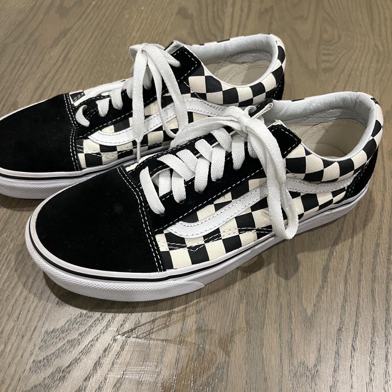 Black and white check sneakers hotsell