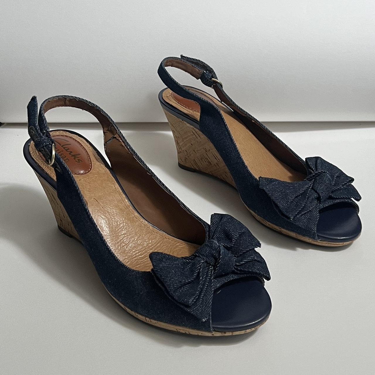 Clarks denim wedge fashion