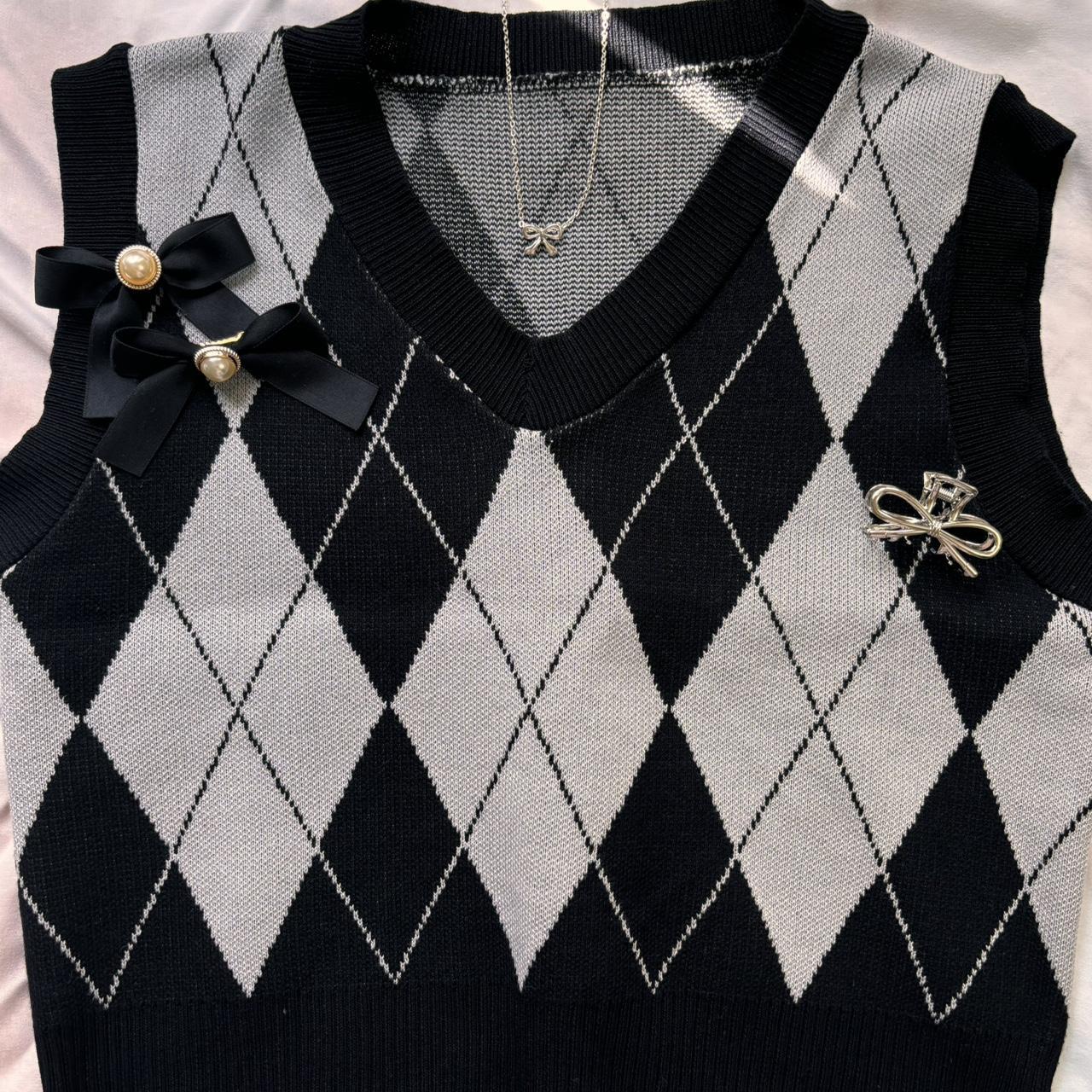 Yesstyle Checkered Knit Vest Argyle Sweater Vest Yesstyle Sweater