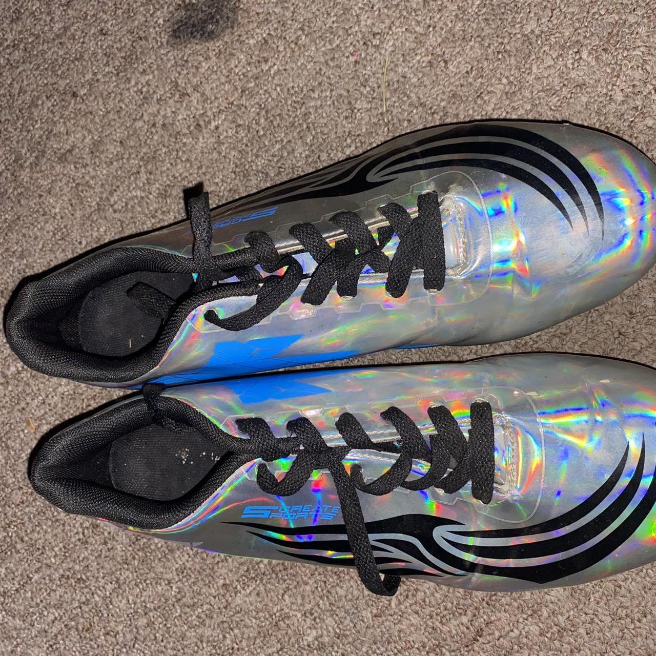 Black and silver holographic track sprint. Depop