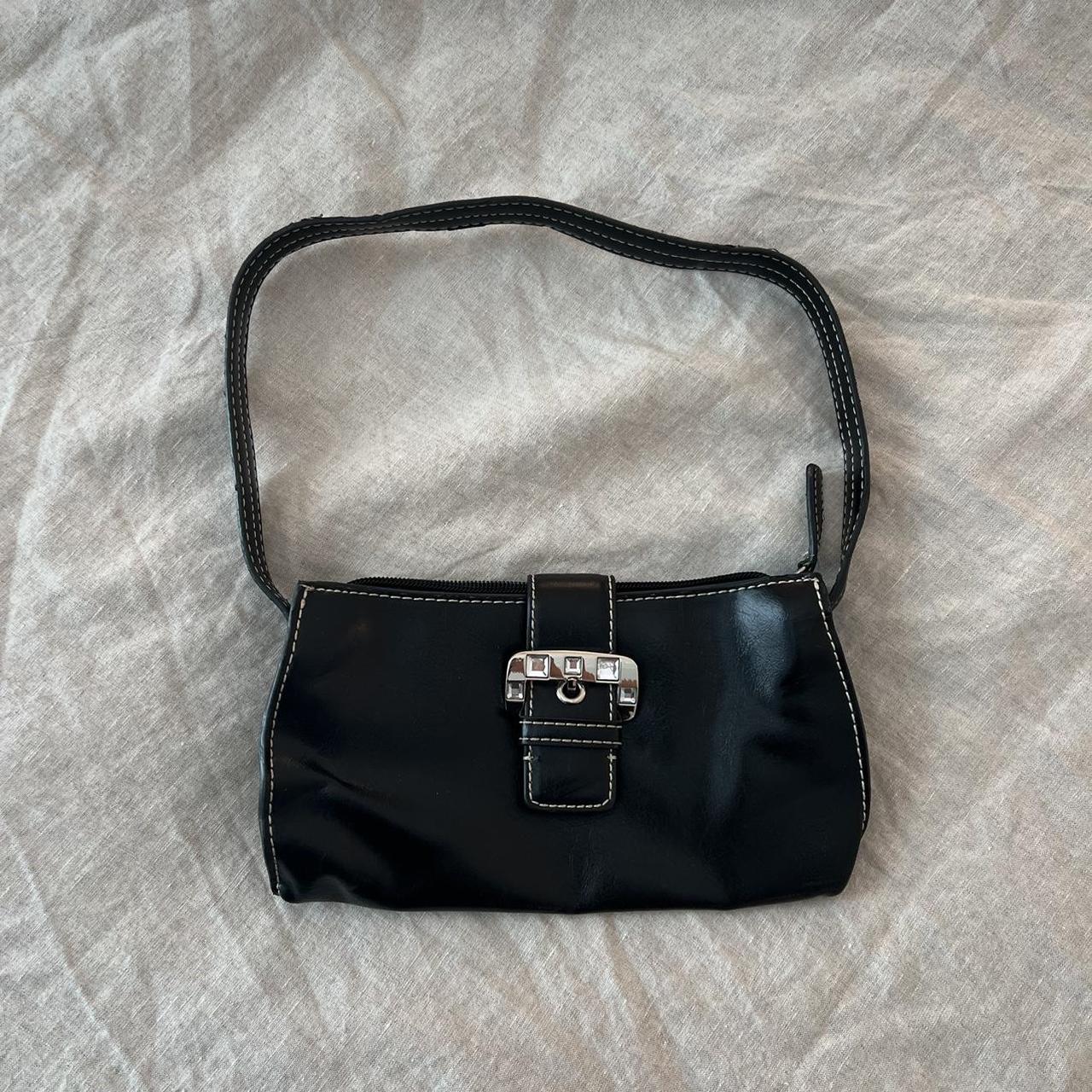 New Vintage Black Nine West Shoulder Bag With Long Straps