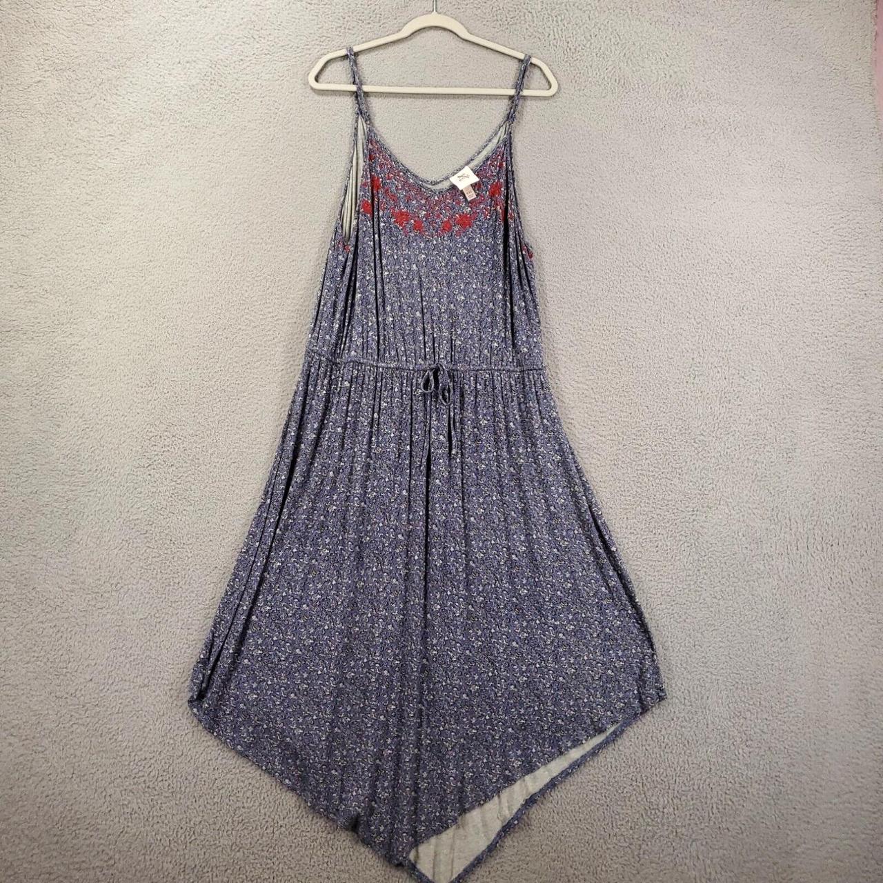 Knox Rose Dress Womens XXL Blue Slip dress Boho Tie... - Depop