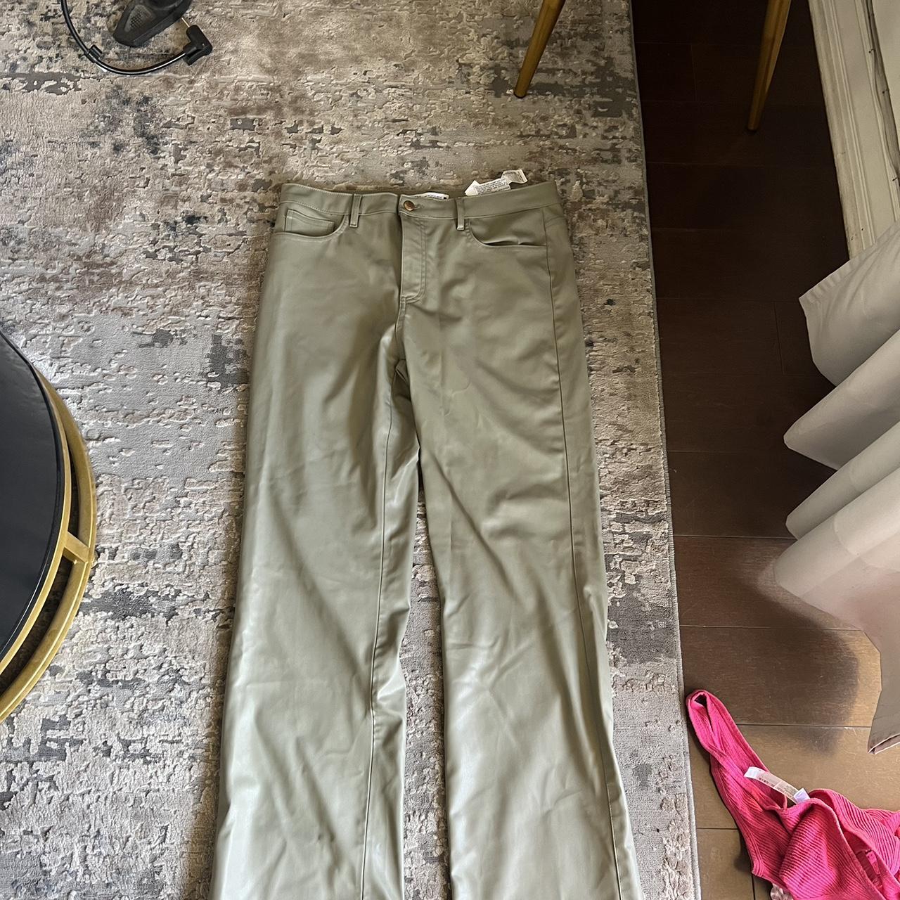 Olive Green Latex Leggings Zara Zara Olive Green Leather Pants
