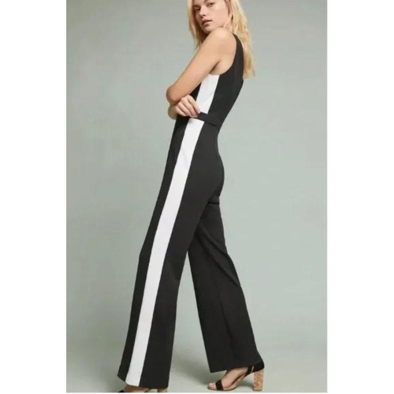 Donna morgan black and white jumpsuit on sale