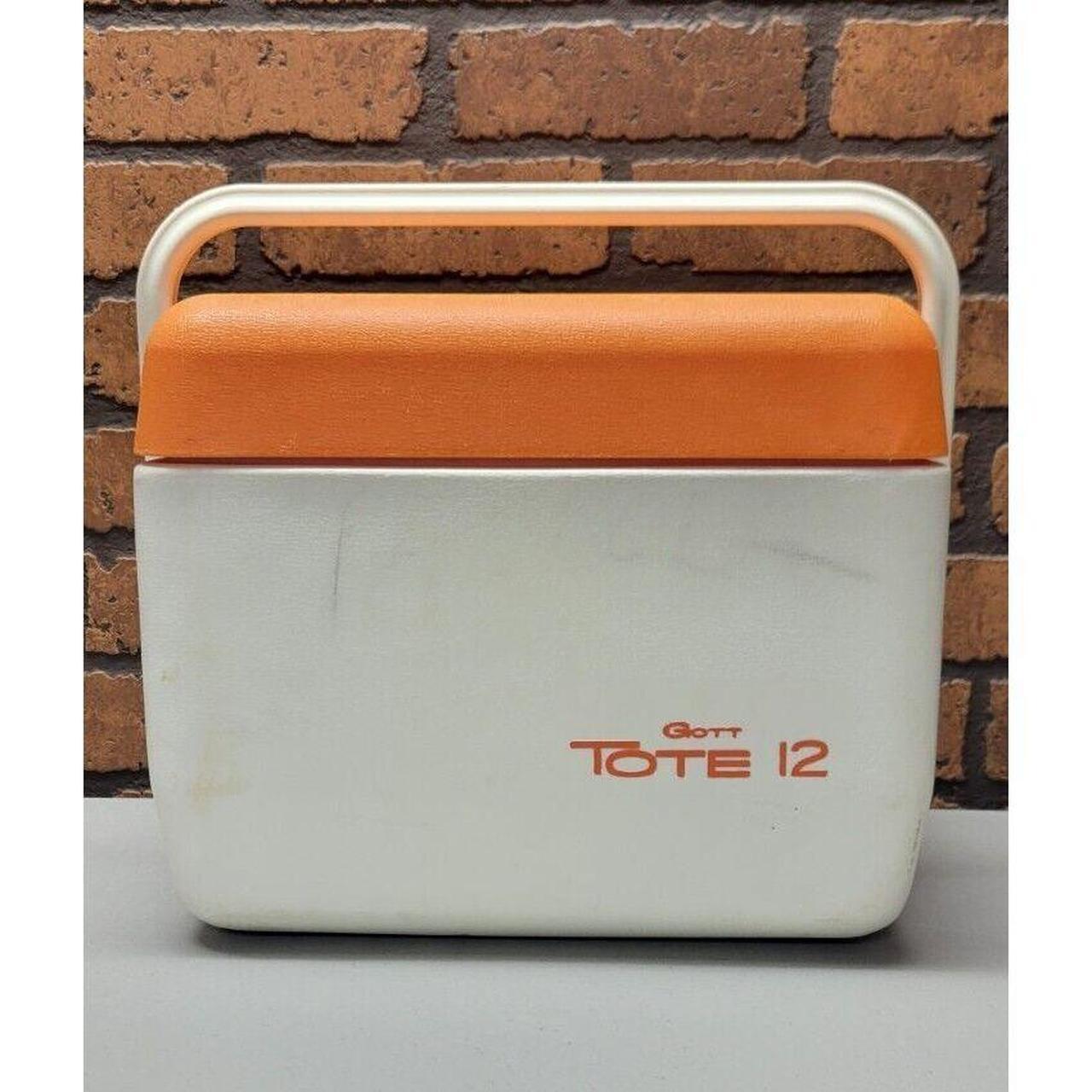 Vintage Gott Tote 12 Orange White Cooler 12 quart. Depop