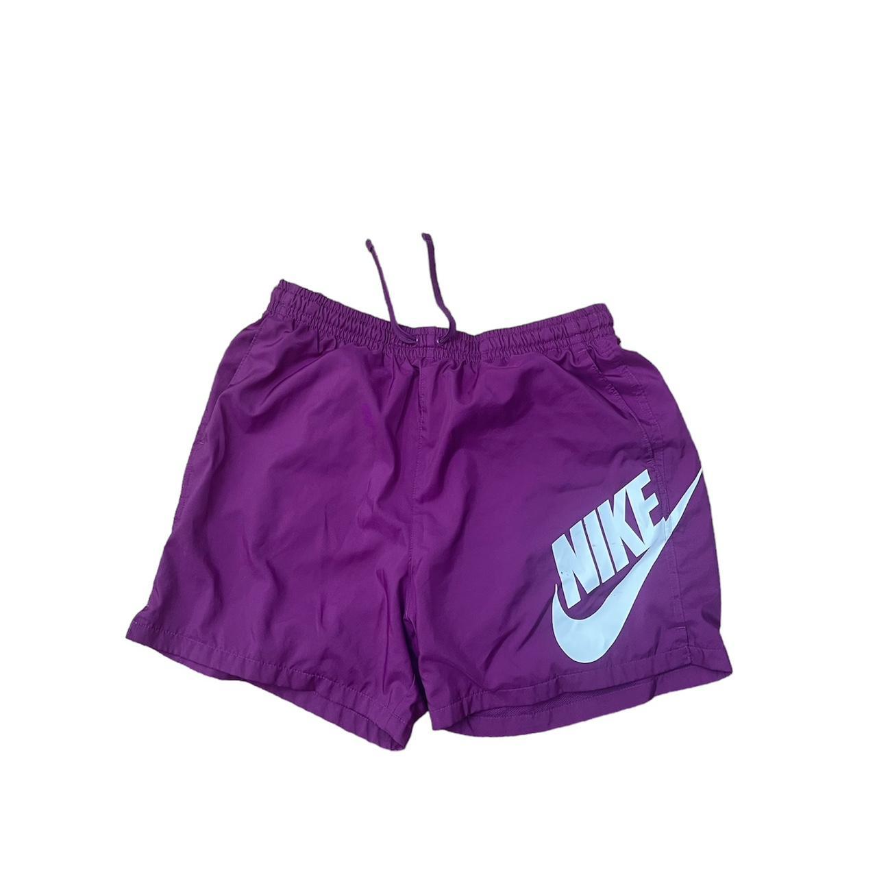 purple nike shorts woven