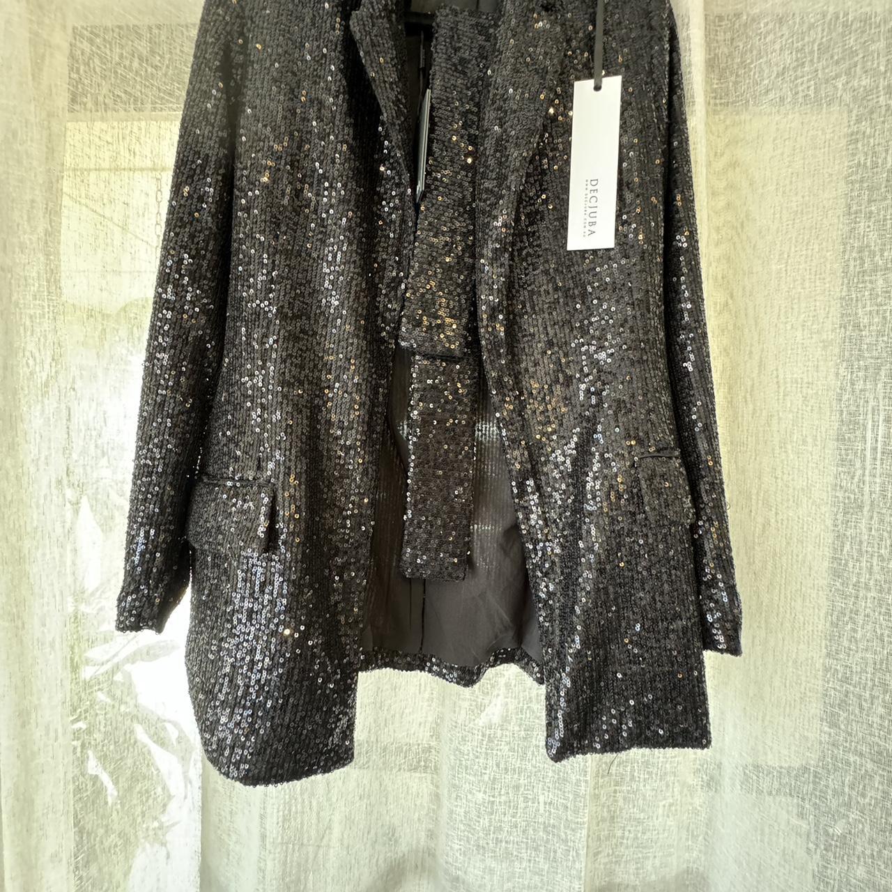 Decjuba Black sequin blazer with black