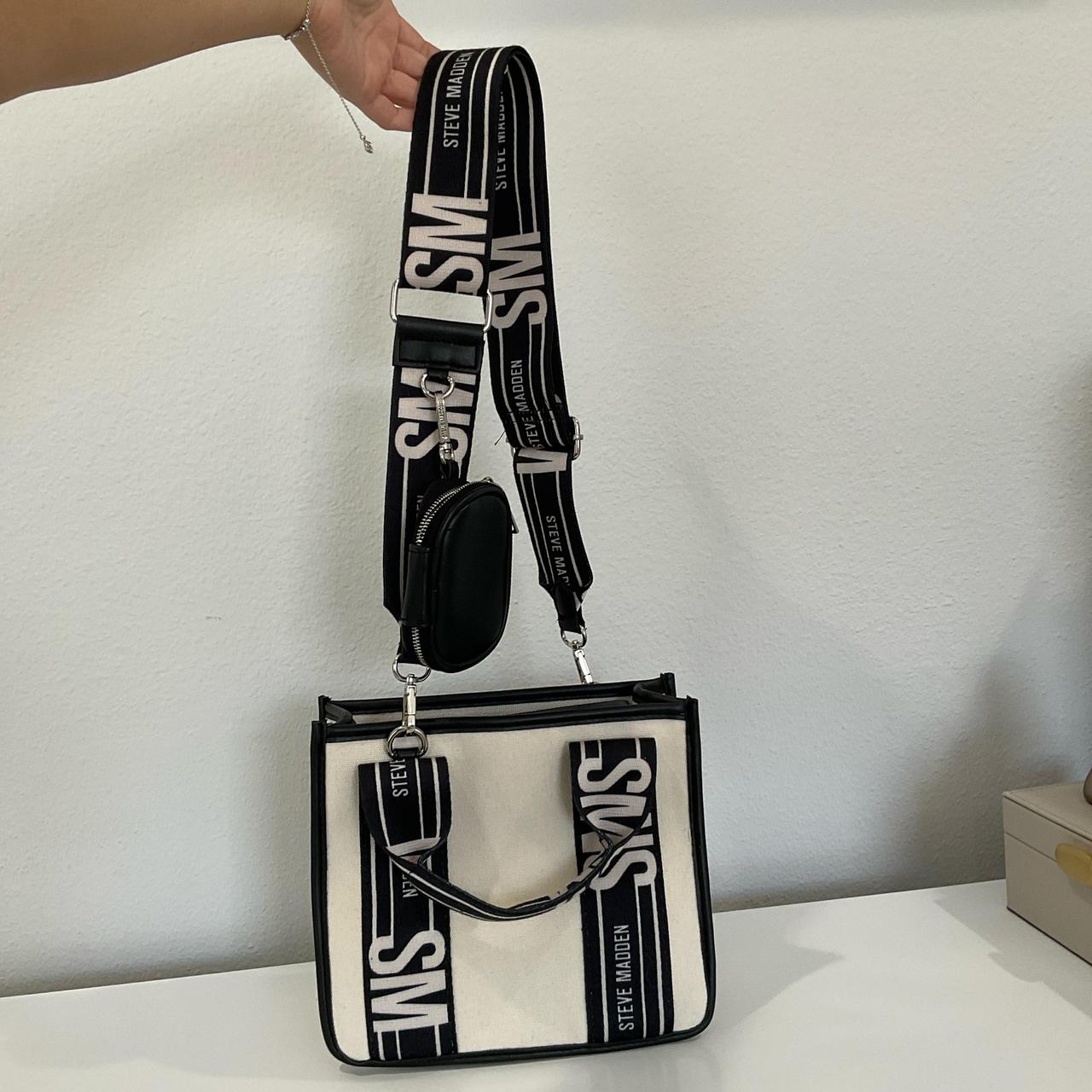 Steve Madden black and white tote bag Used once No | Depop