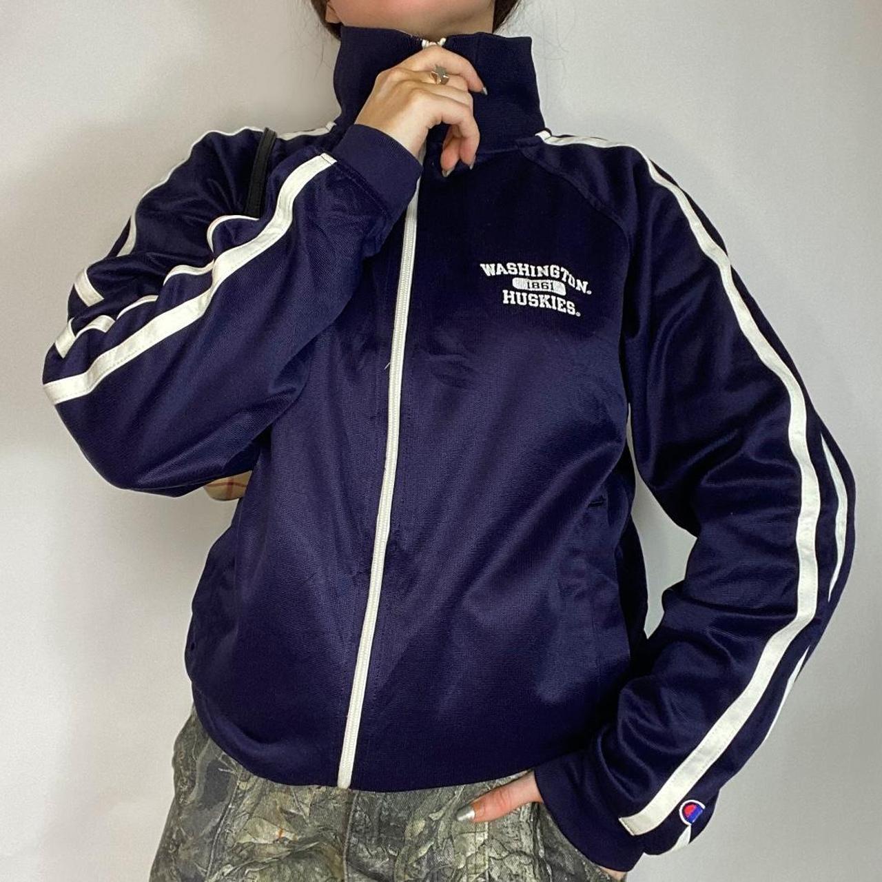 Vintage Champion zip up track jacket navy and