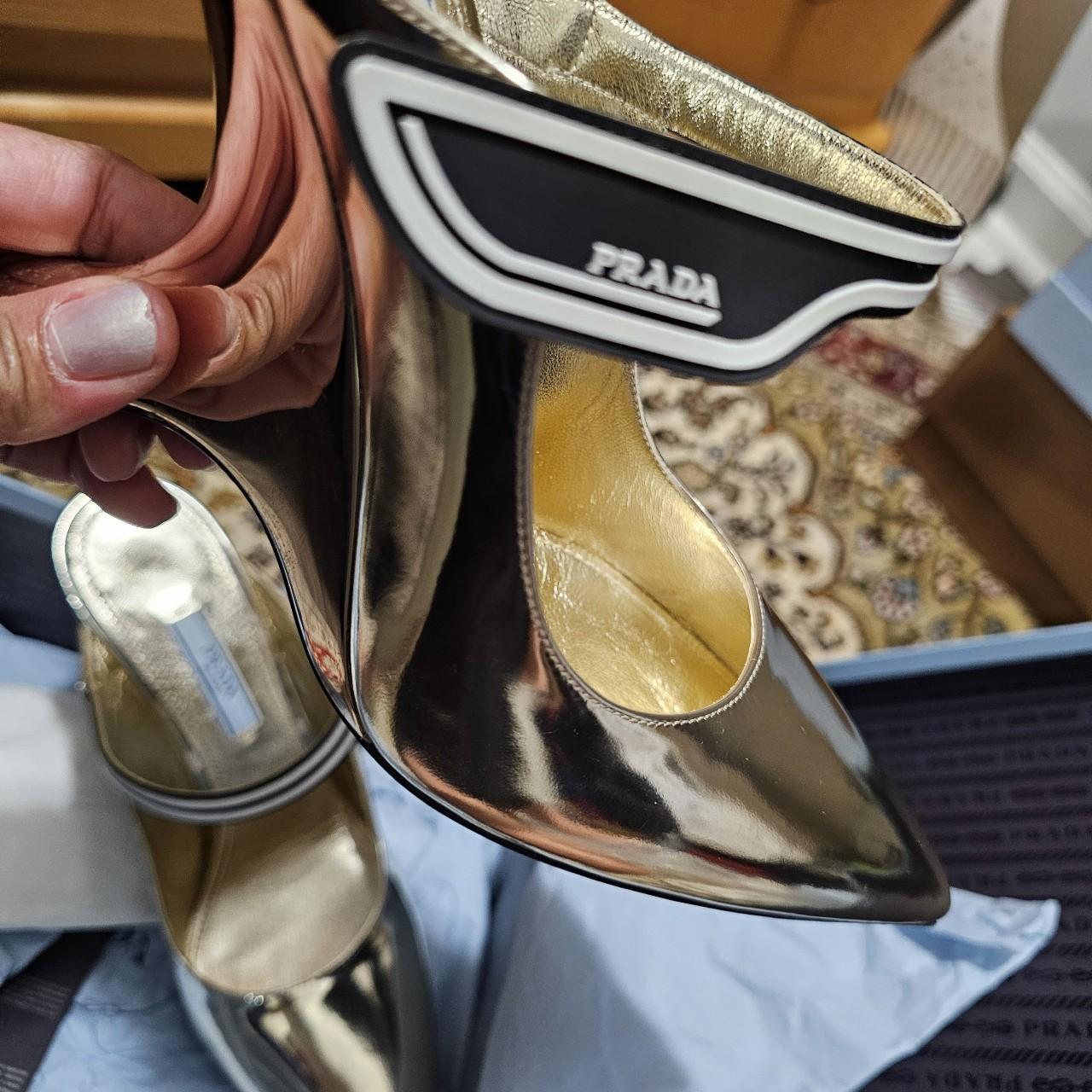 Gold prada heels Depop