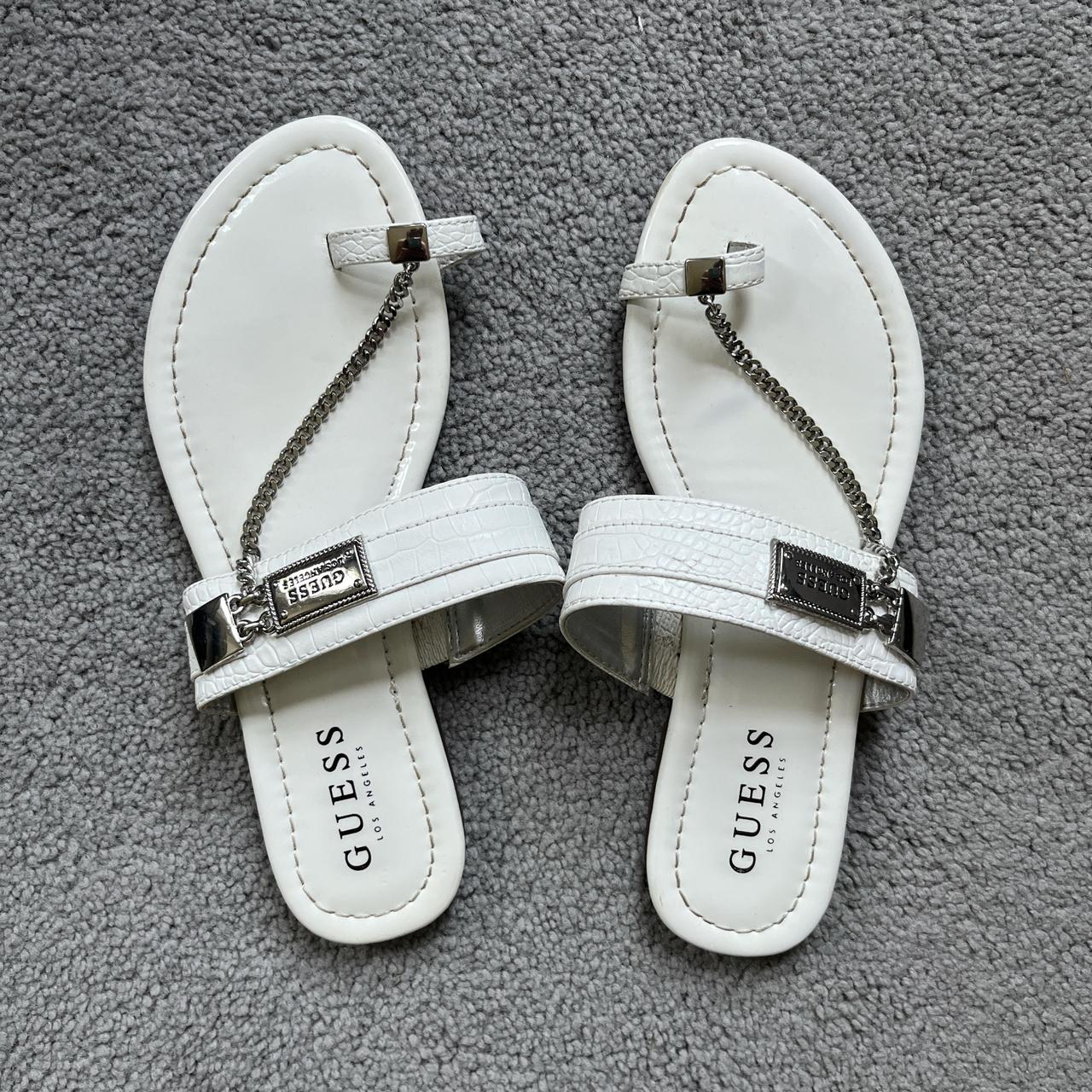 Guess white flip flops online