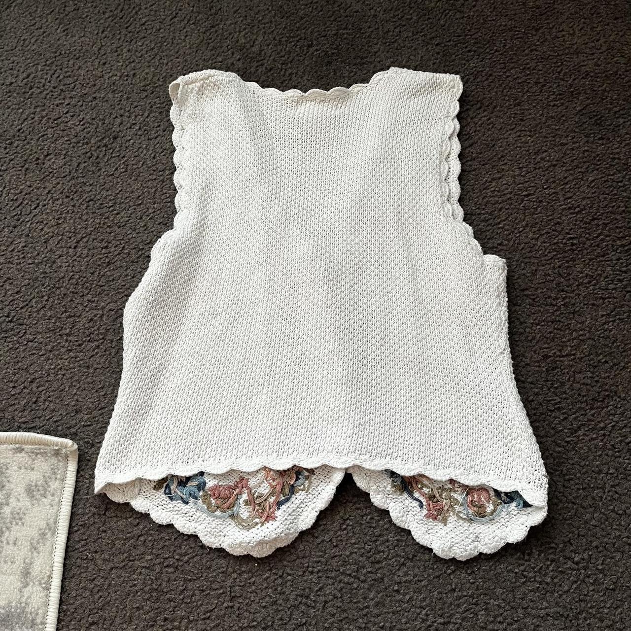 One Step Up Womens White And Pink Jumper Depop