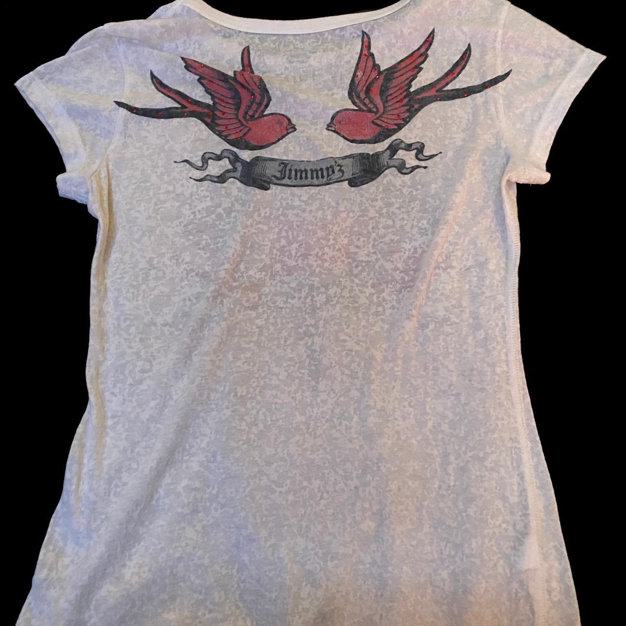 Women's White and Red Shirt Depop