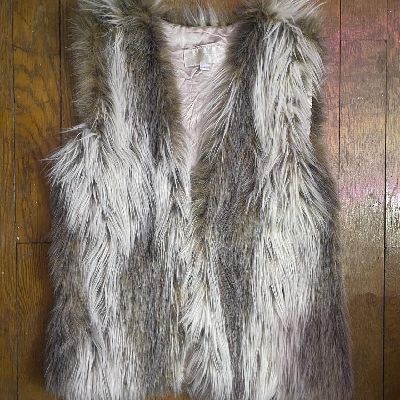 Fabulous Furs Faux Fur Vest size small, but fits a... - Depop