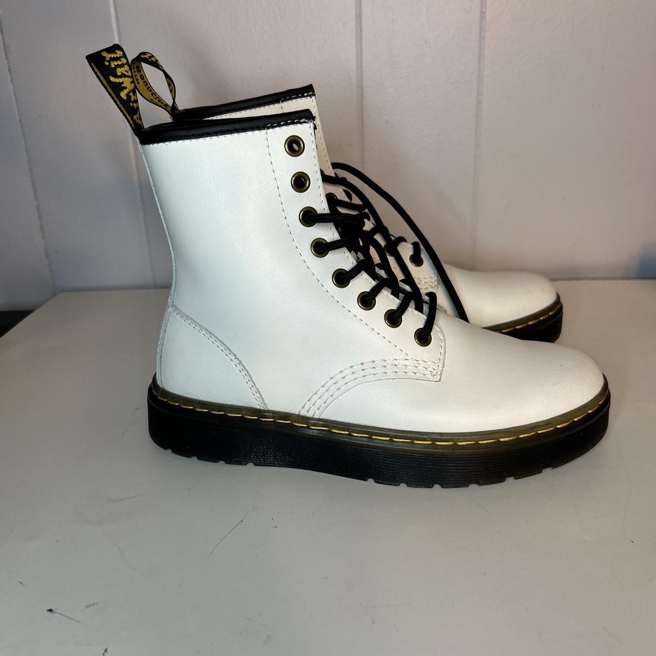 Dr. Martens Zavala T Lamper White Leather Boots. Depop