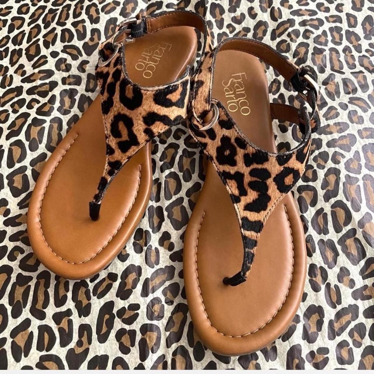 Franco sarto leopard fashion print sandals