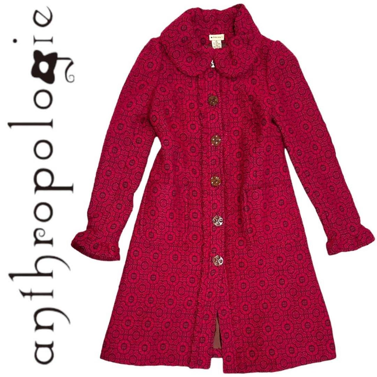 Anthropologie red outlet coat