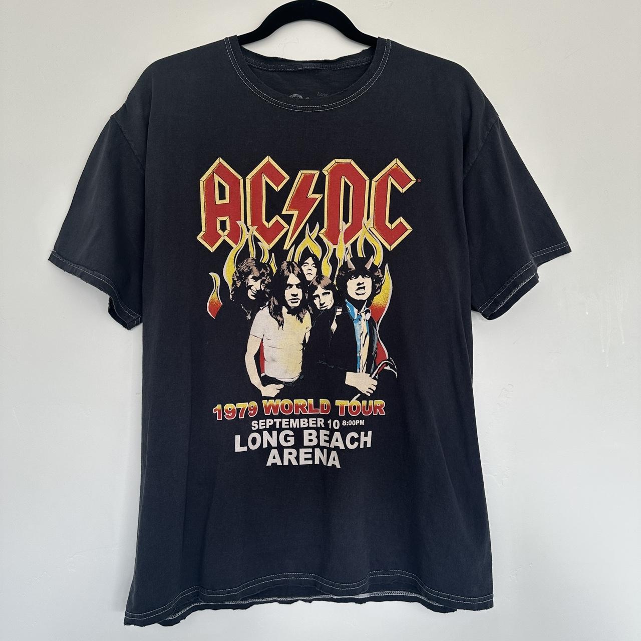 Modern distressed 1979 AC/DC World Tour Long Beach... | Depop