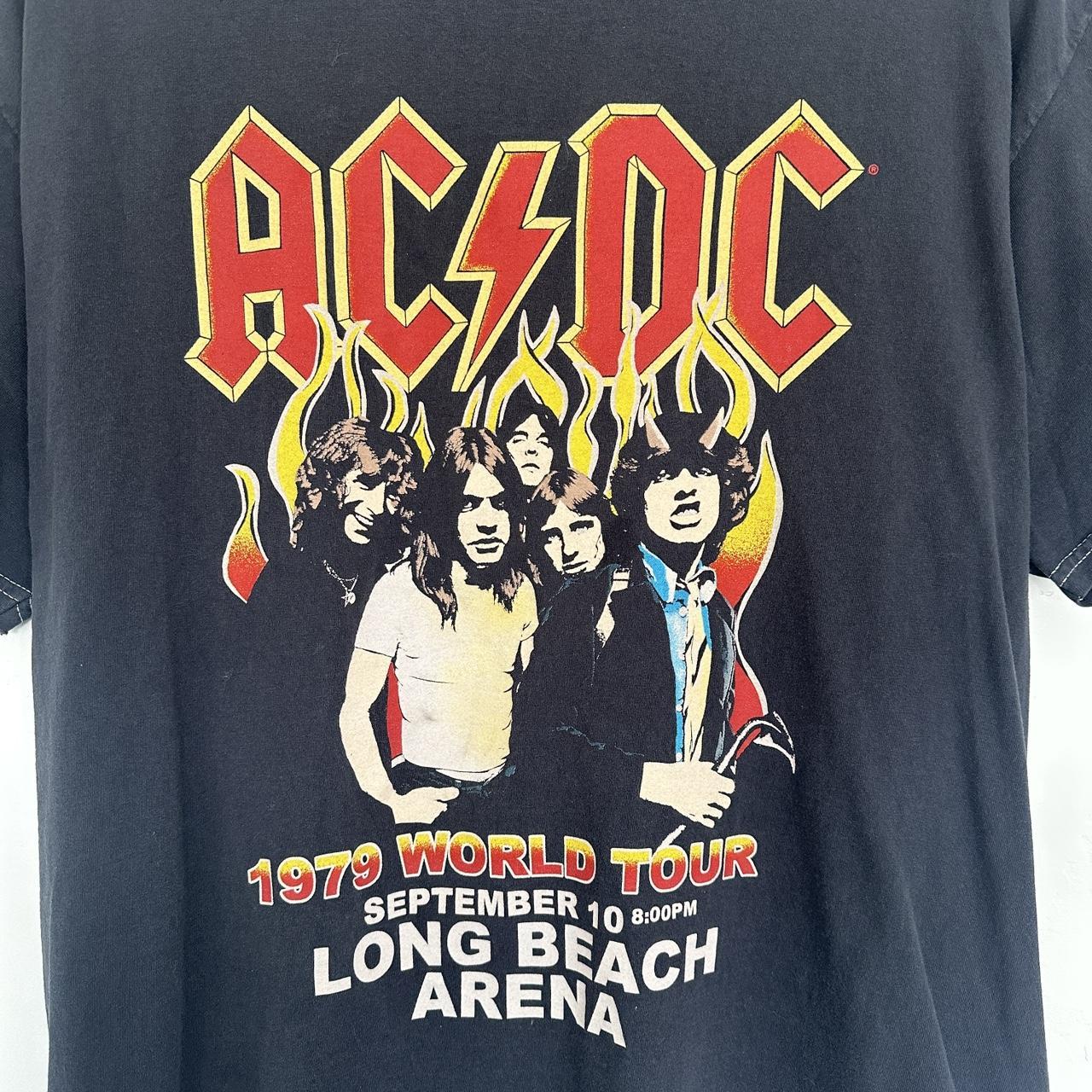 Modern distressed 1979 AC/DC World Tour Long Beach... | Depop