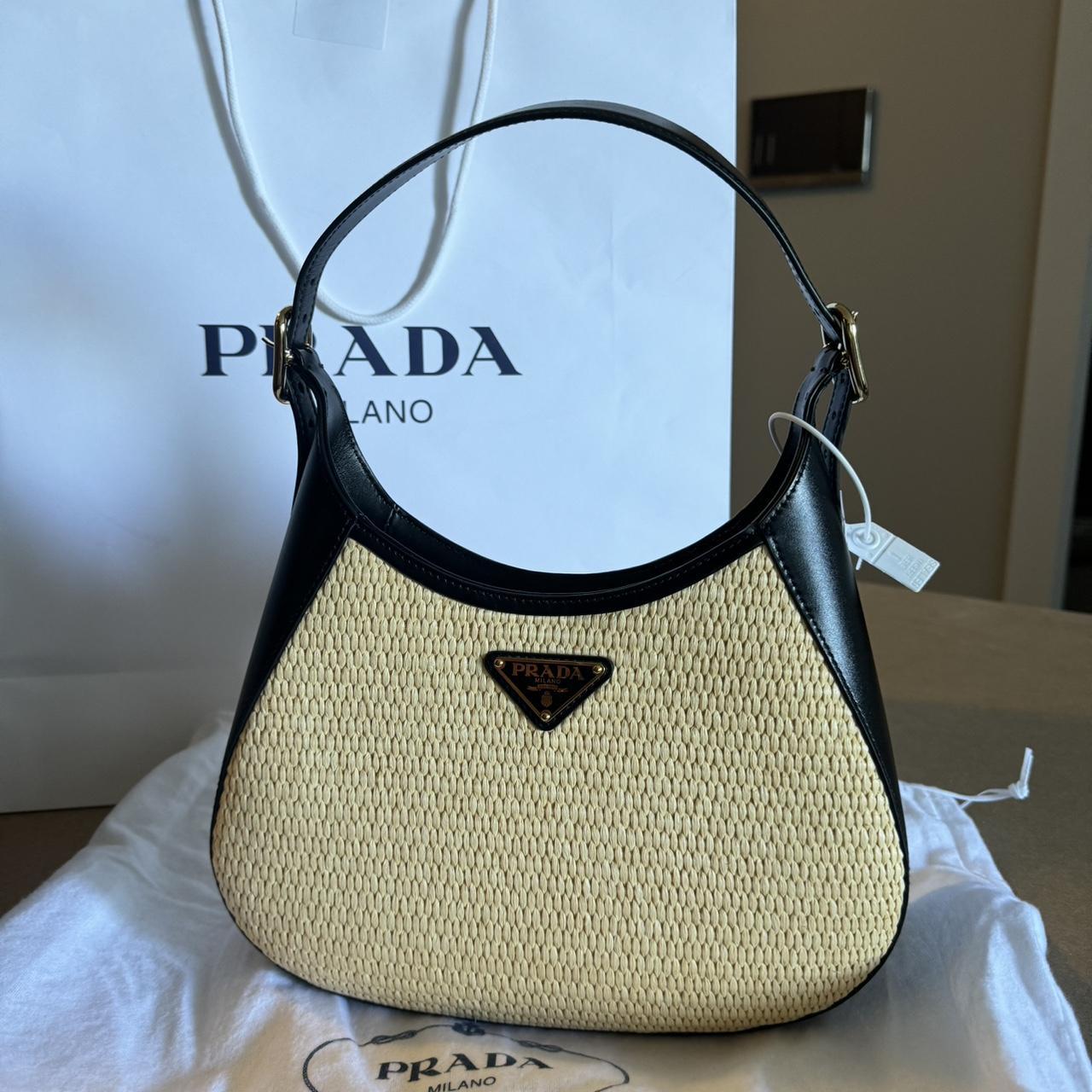 Cleo Raffia Prada bag brand new with box and papers. Depop