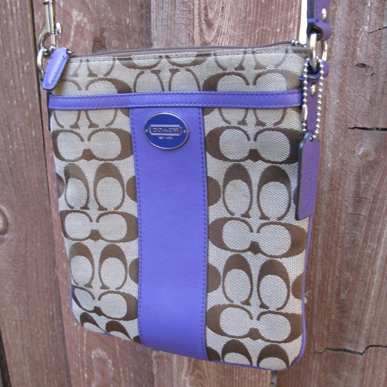 Coach shops Purse purple accent