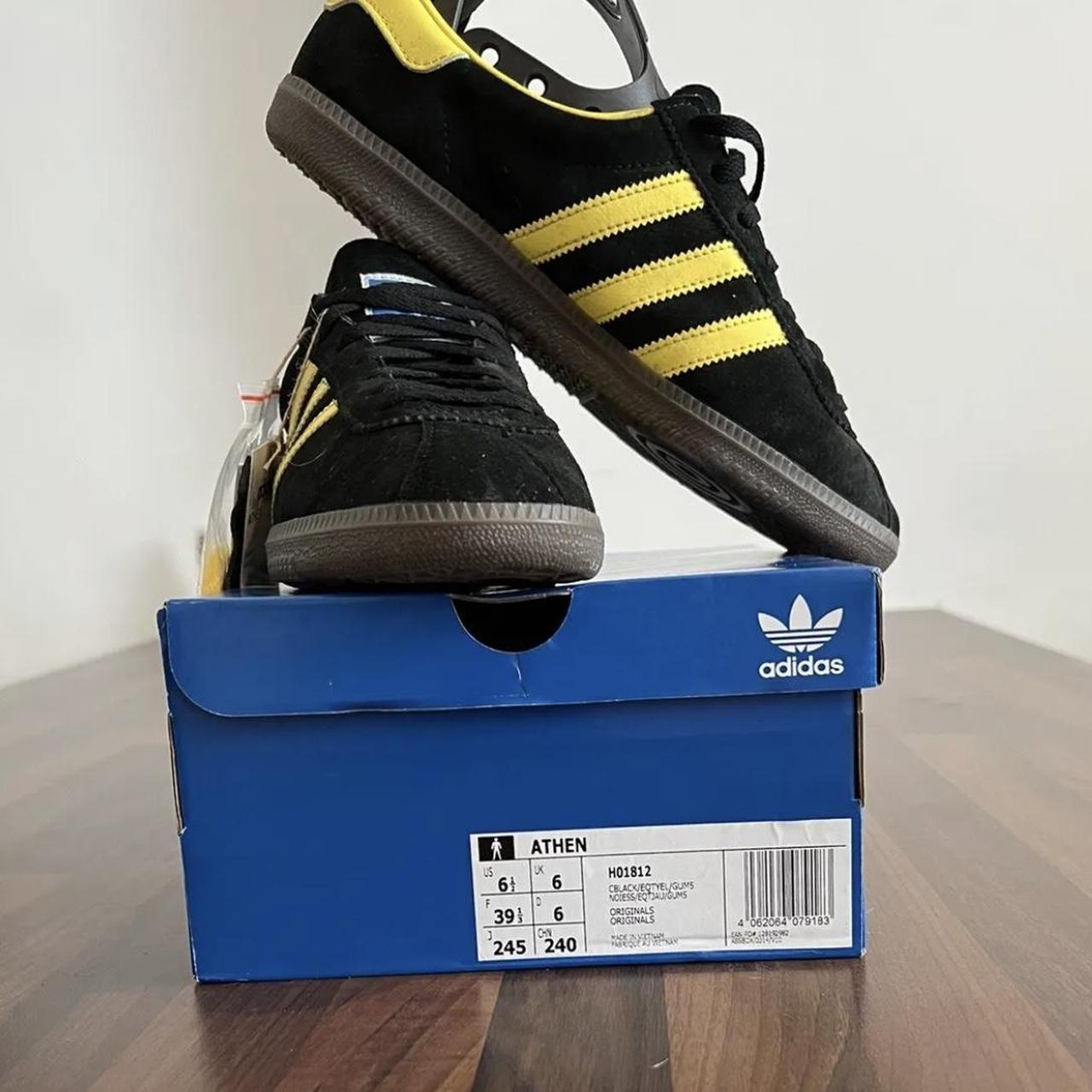 Black and yellow adidas Athen 2021 trainers size uk | Depop