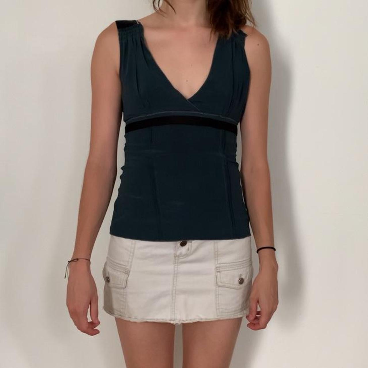 コリアグランドセール miu miu 90s teal Depop | and detailing velvet with top tank トップス