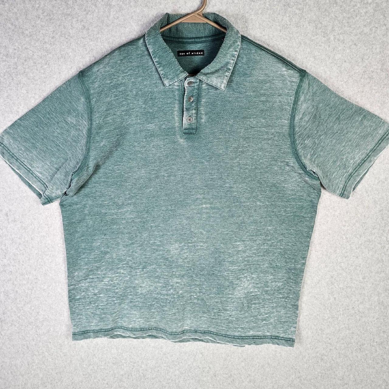 Age Of Wisdom Polo Shirt Mens XL Green Pigment Dyed