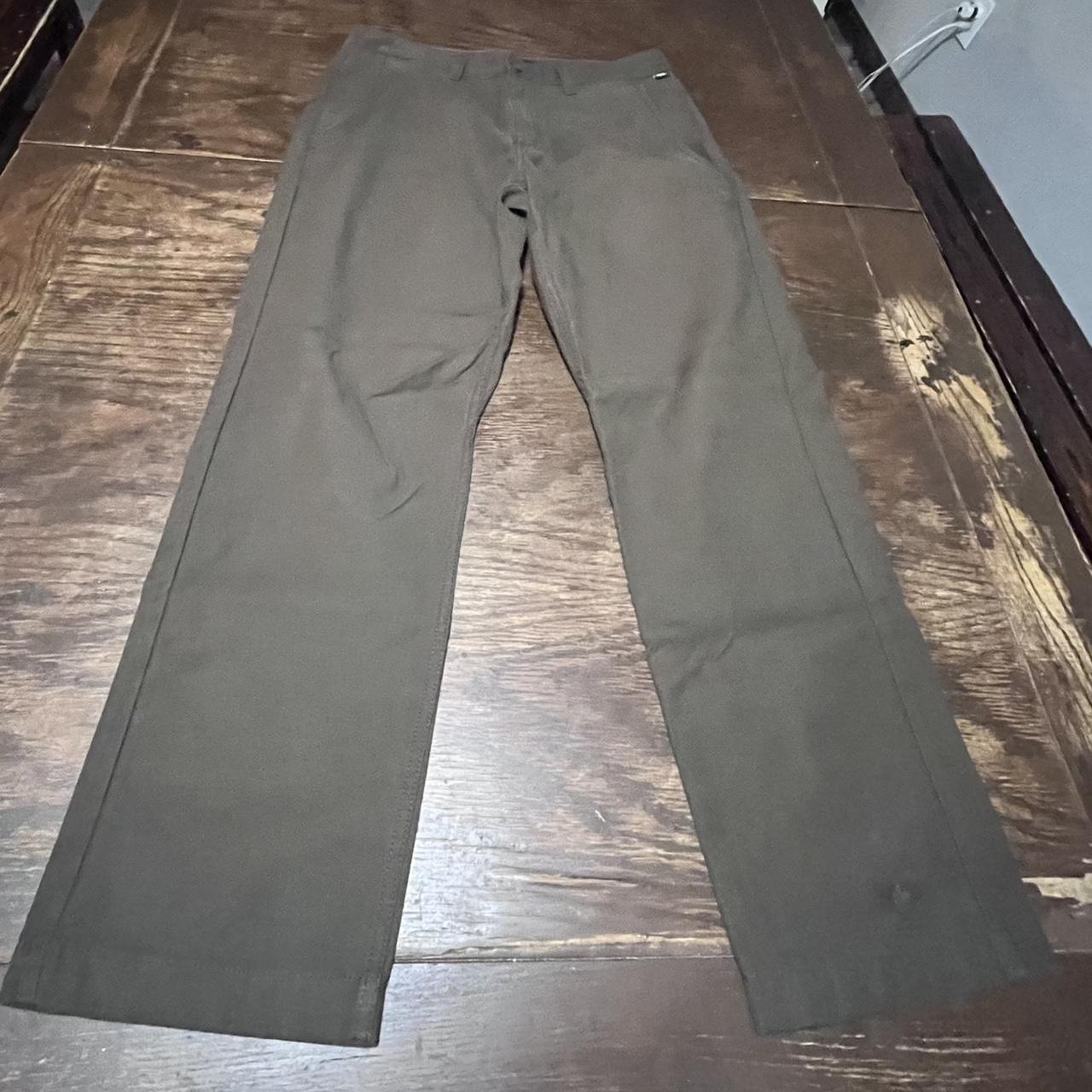 Brown authentic vans skate pants, relaxed taper fit Depop
