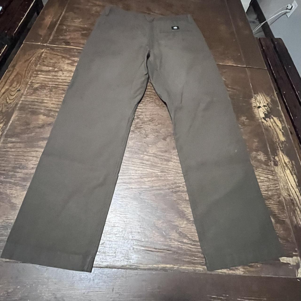 Brown authentic vans skate pants, relaxed taper fit Depop