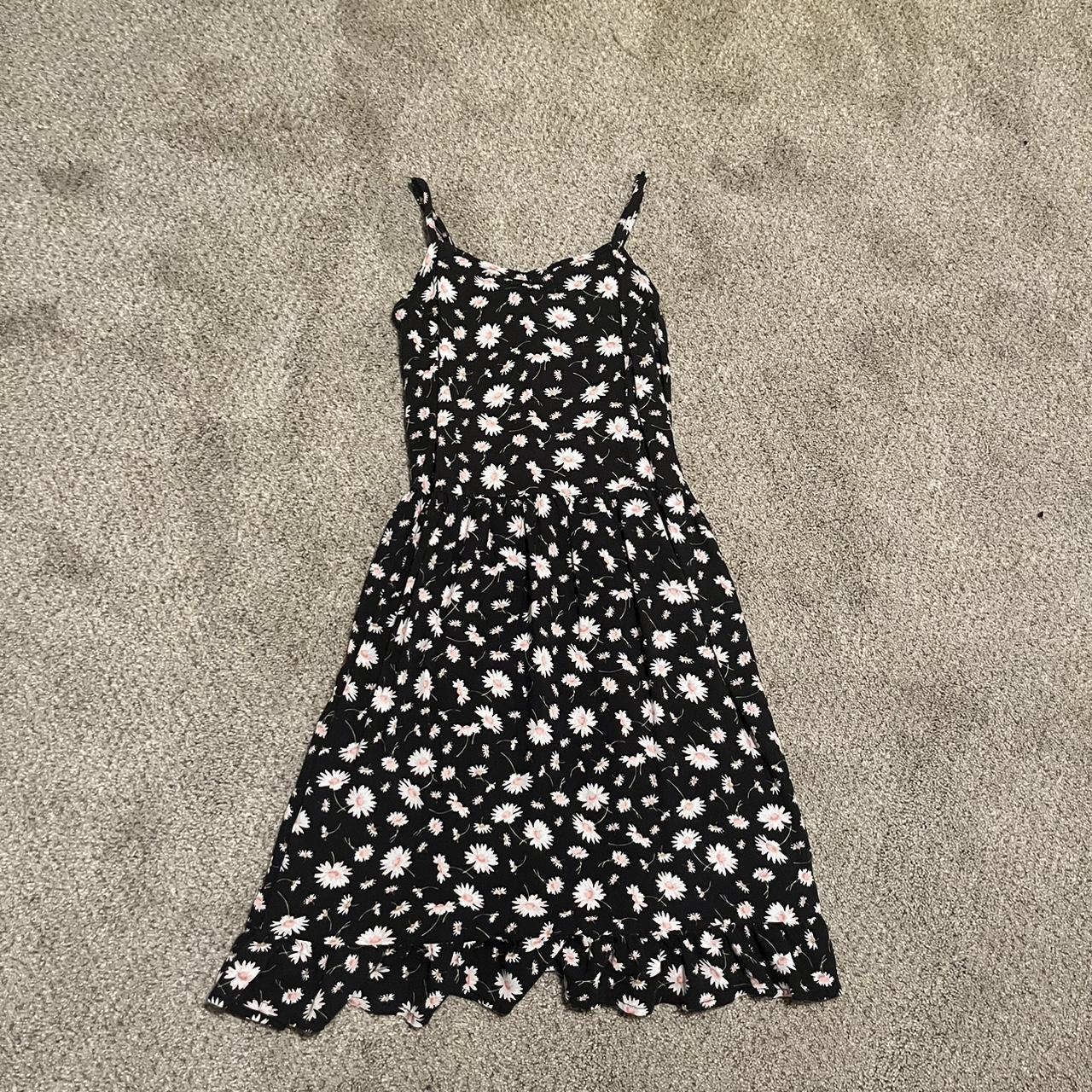 the childrens place black floral dress size 10 12 or. Depop