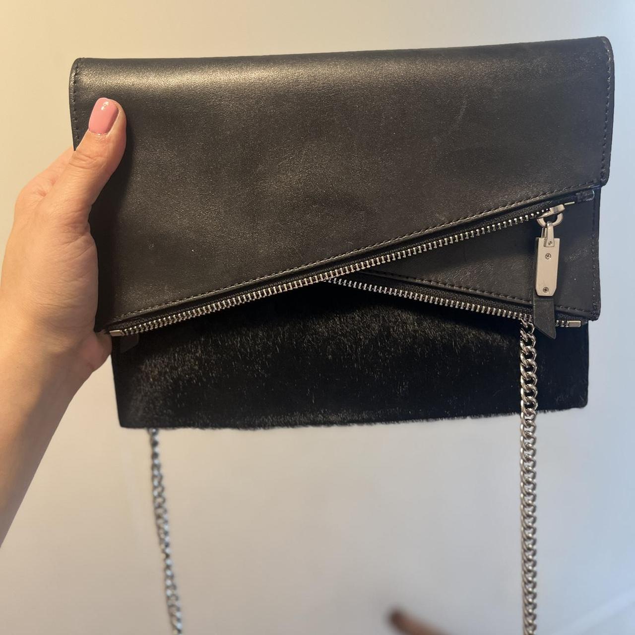 Henri Bendel newest Black Suede Leather Clutch