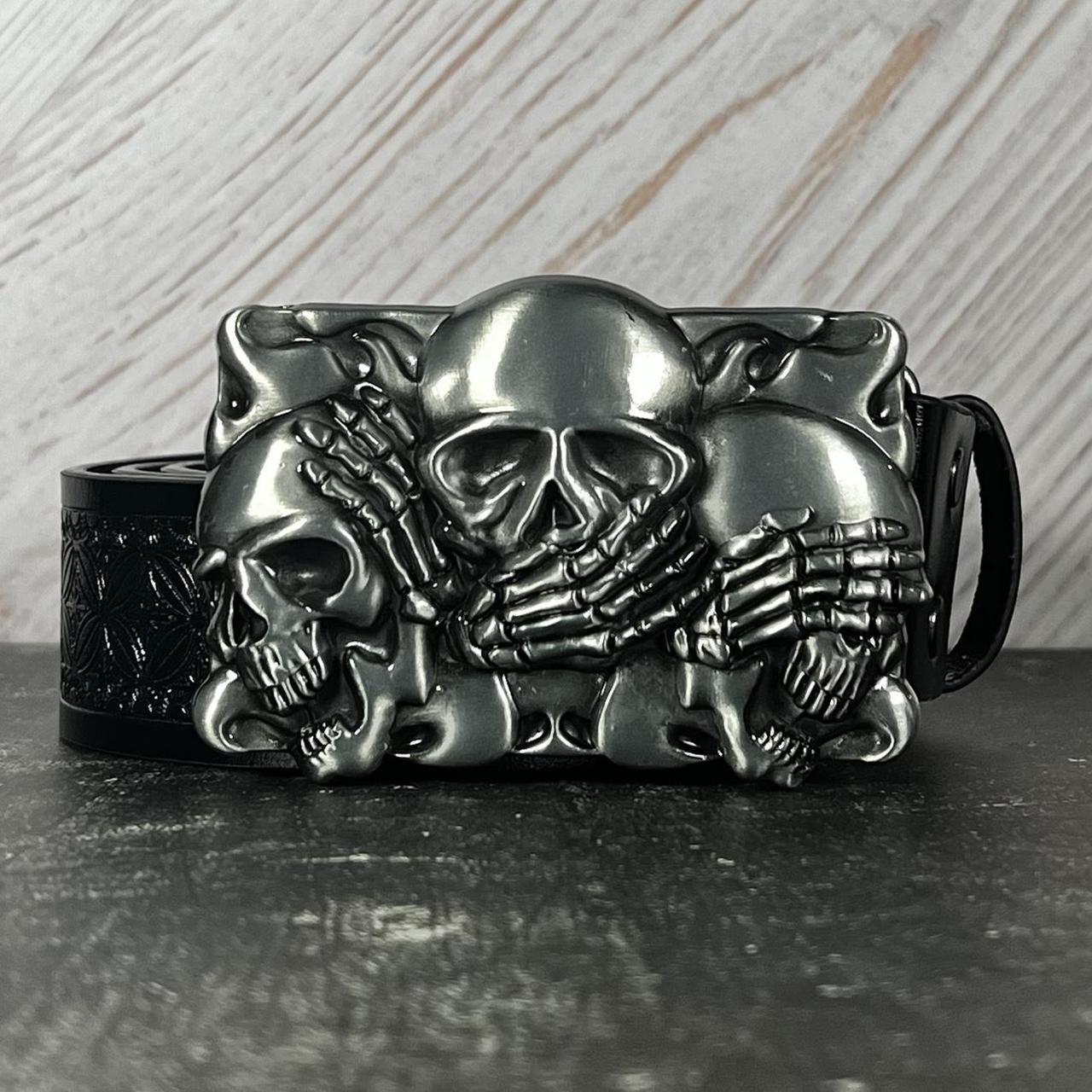 mens skull belt