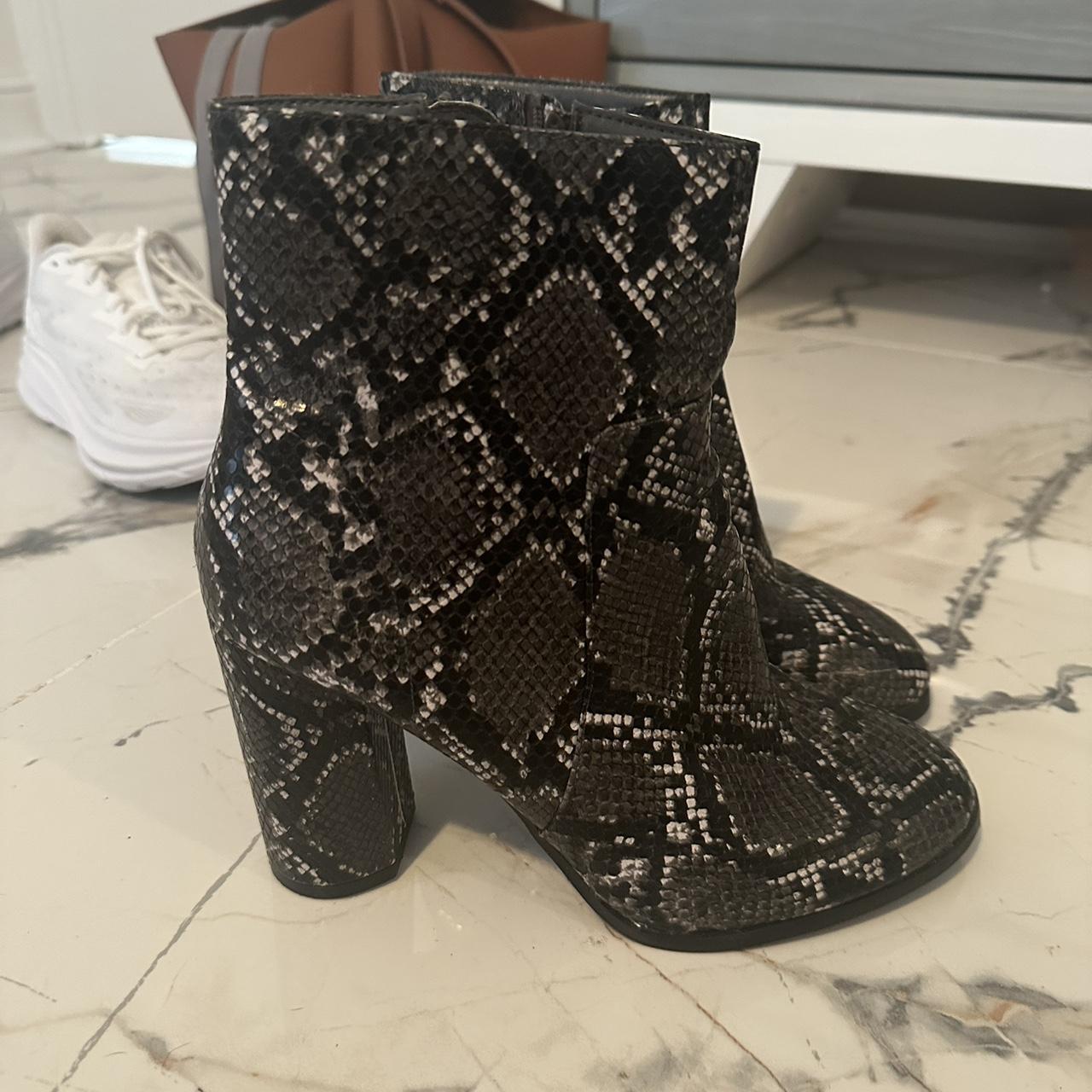 Forever 21 snakeskin booties Depop