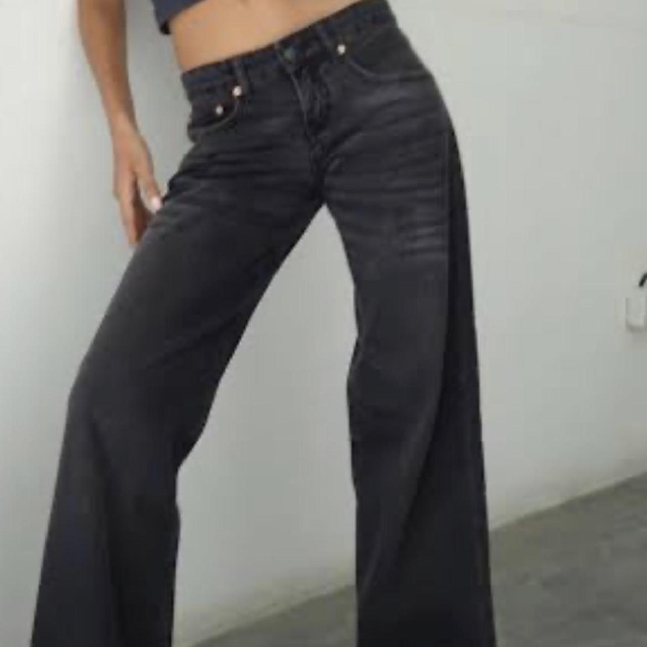 Motel rocks parallel jeans with rip in black