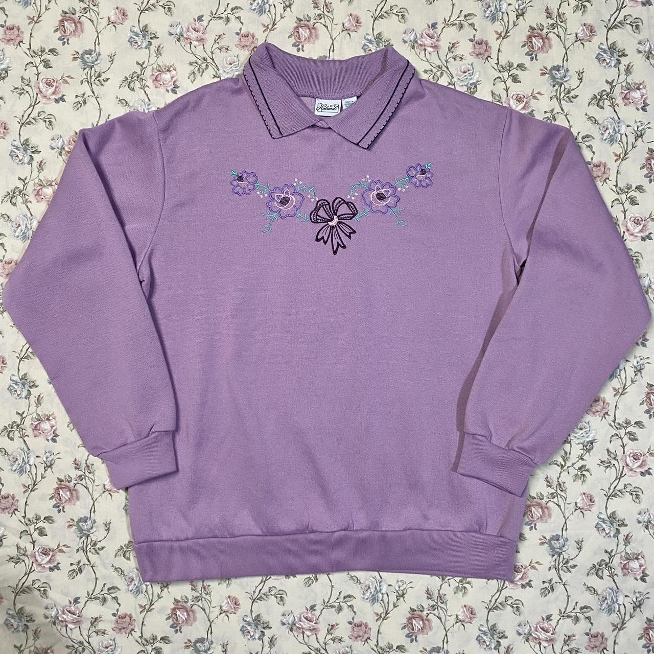 Haband Women's Purple Sweatshirt Depop
