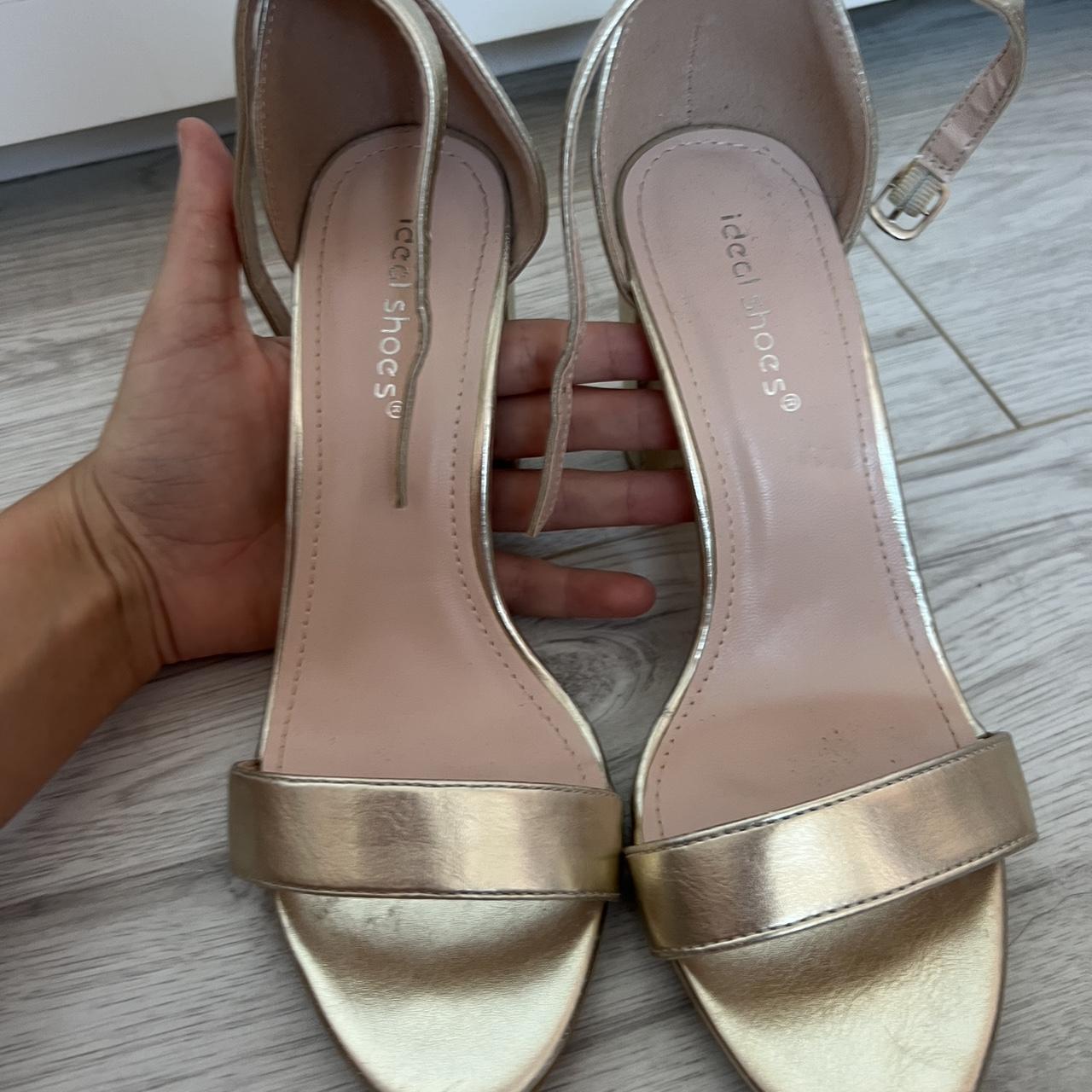 topshop gold block heels