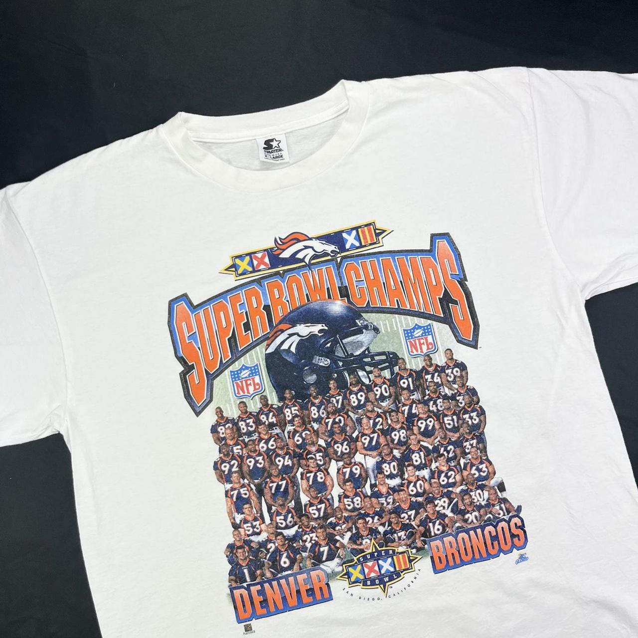 Starter Denver Broncos Graphic T-Shirt Usa 1999 Nfl 90S Tee White