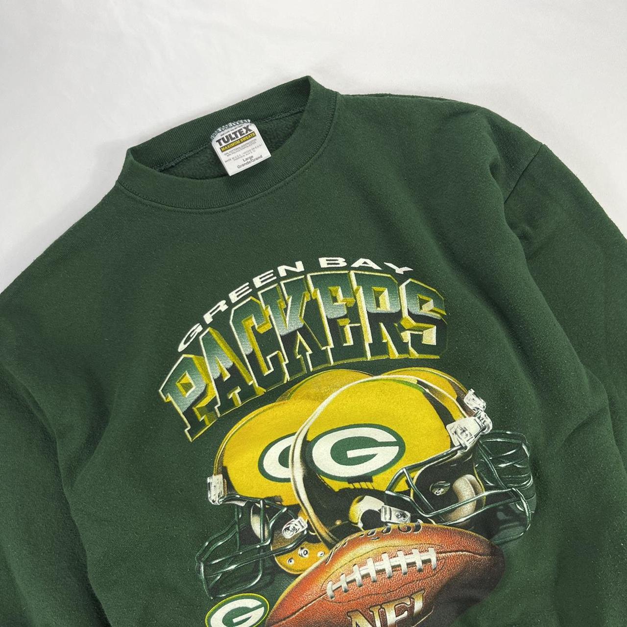 Vintage 90s Green Bay Packers Crew Neck Sweatshirt L - Depop