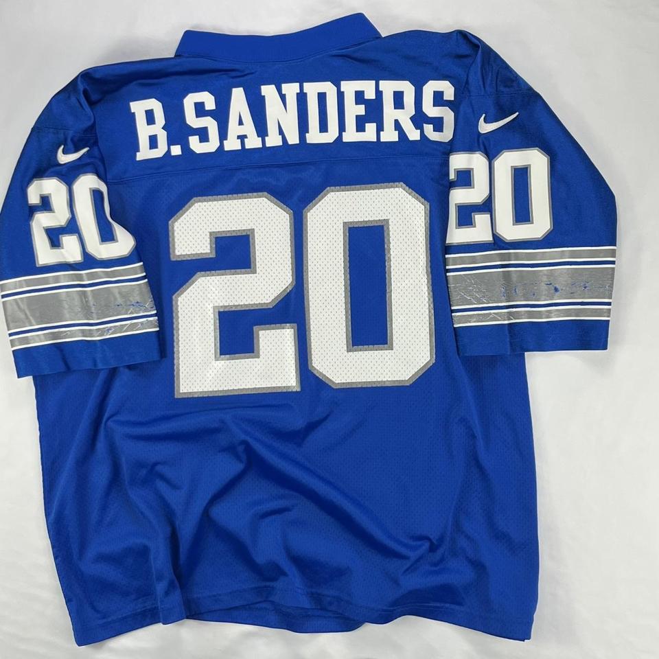 Vintage Blue Barry Sanders Detroit Lions Jersey ~ he - Depop