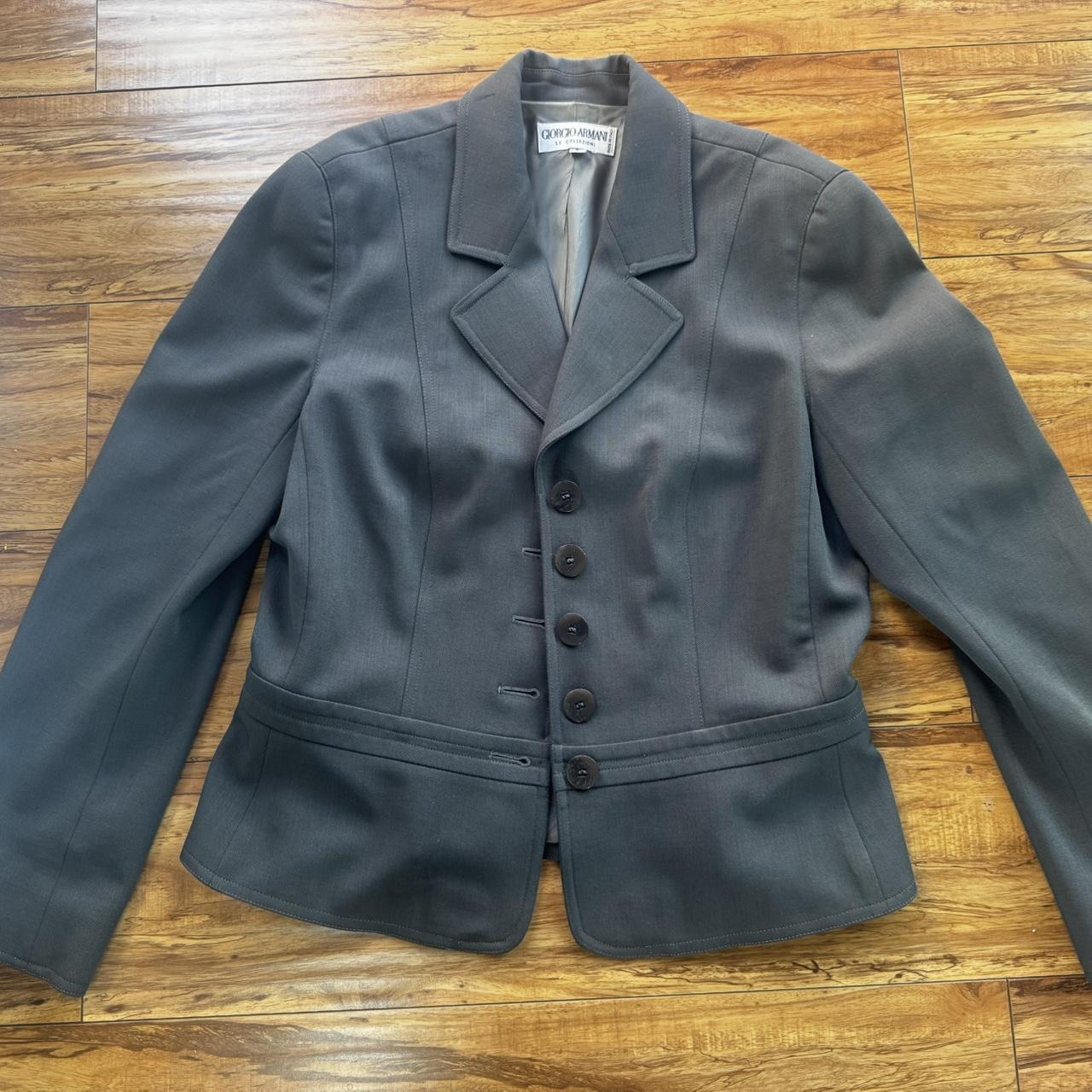 Giorgio Armani Women's Blazer Jacket Grey/Black – Vintage