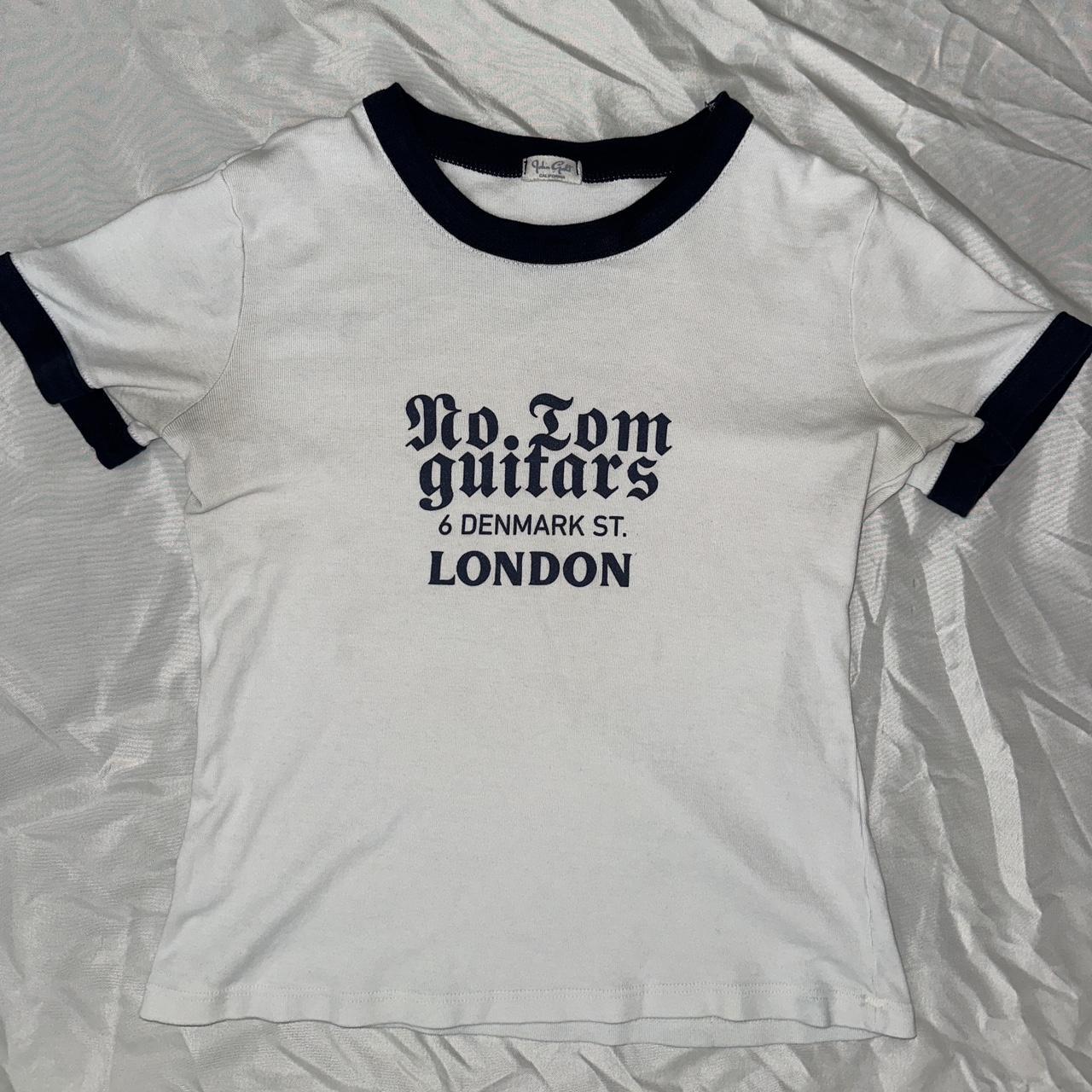 Brandy Melville Tom Guitars white and black ringer | Depop