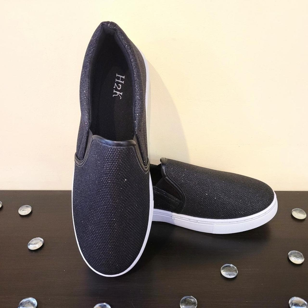 H2K brand vans style black glitter bling Depop
