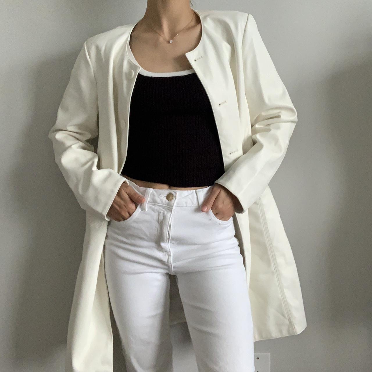 Calvin Klein Women's White Coat | Depop