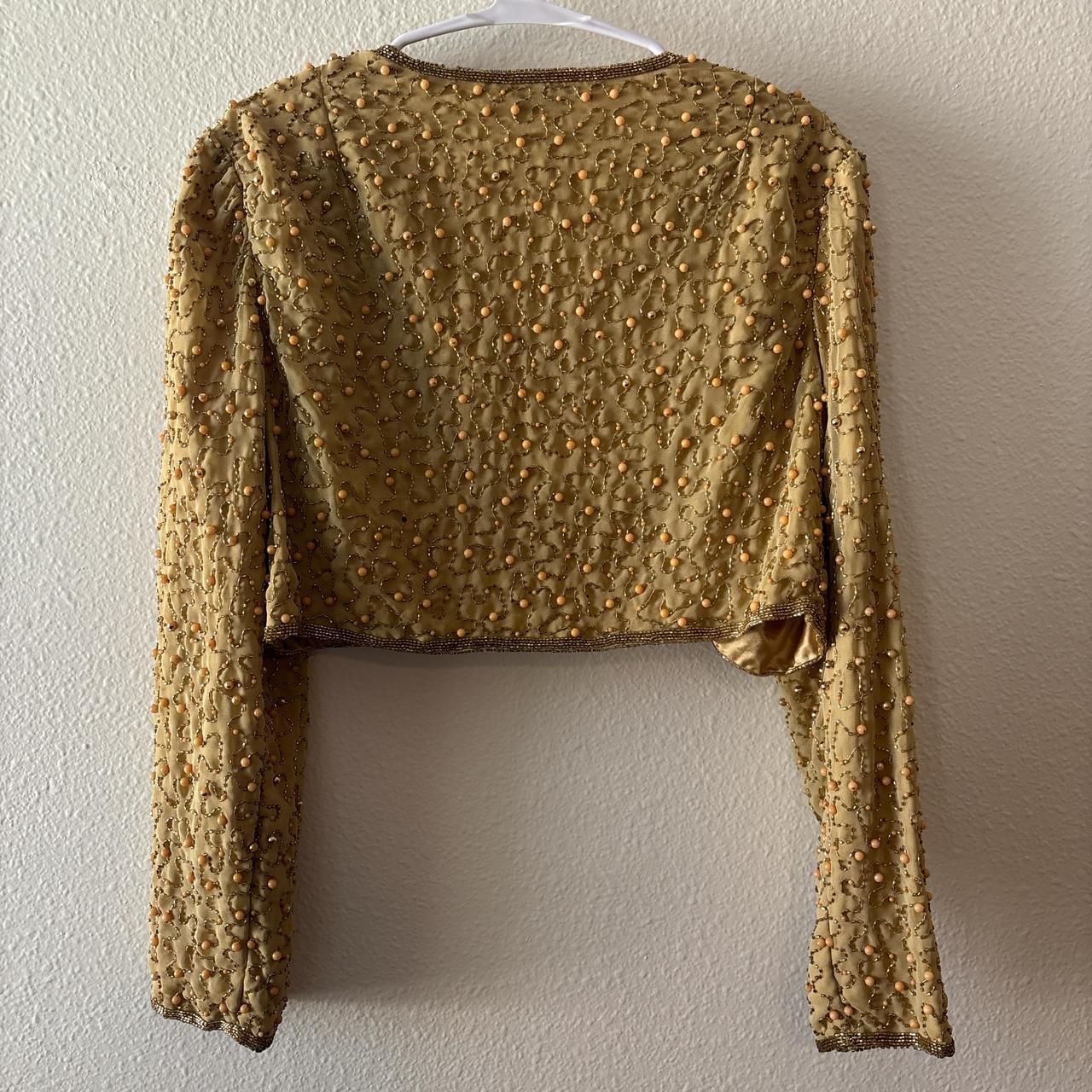 Scala Women's Top - Gold/Tan - S – Scala Beaded l… - image 3