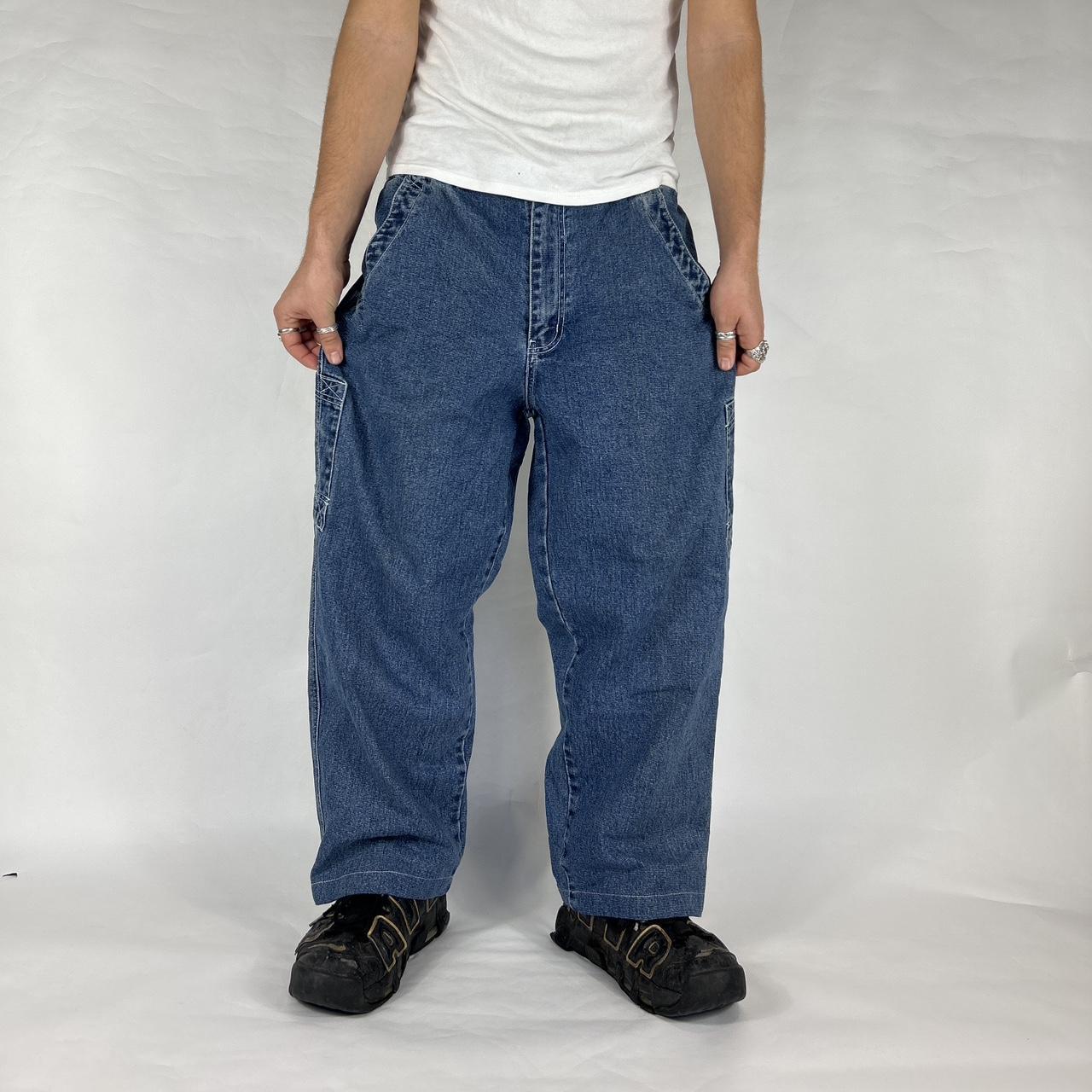 VINTAGE ULTRA BAGGY WIDE LEG SKATER HIP HOP JEANS... - Depop