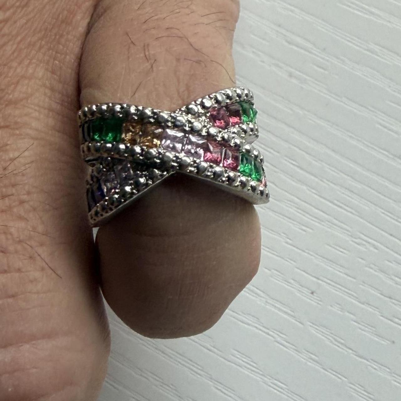Women's Ring - Silver/Multi – Multi coloured rhin… - image 1