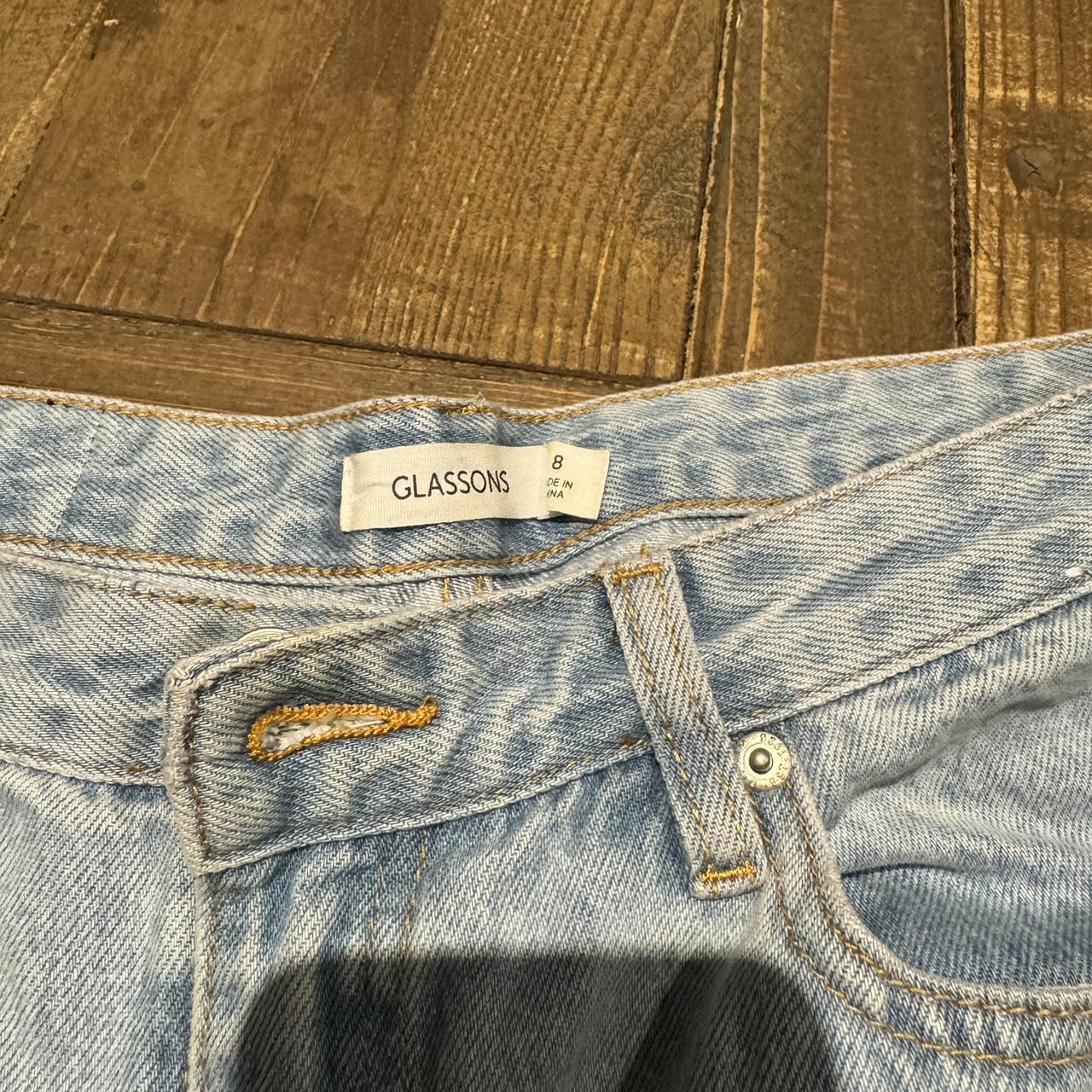 glassons jeans - low rise straight leg jean - iced... - Depop